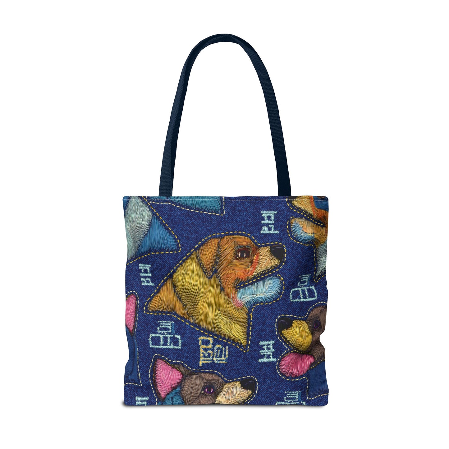 Denim Fabric Imitation Print Unisex Canvas Bag Poly Spun 3 Sizes Tote Bag 191-10