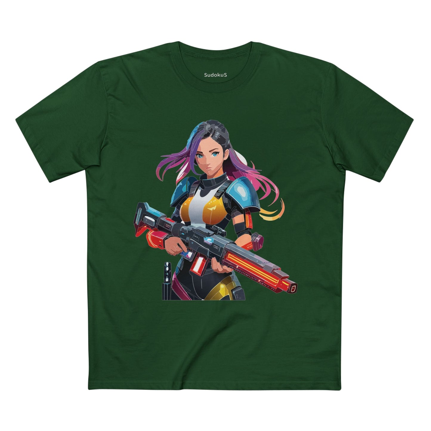 Army-woman Graphic Unisex 100 Cotton Staple Tee 19