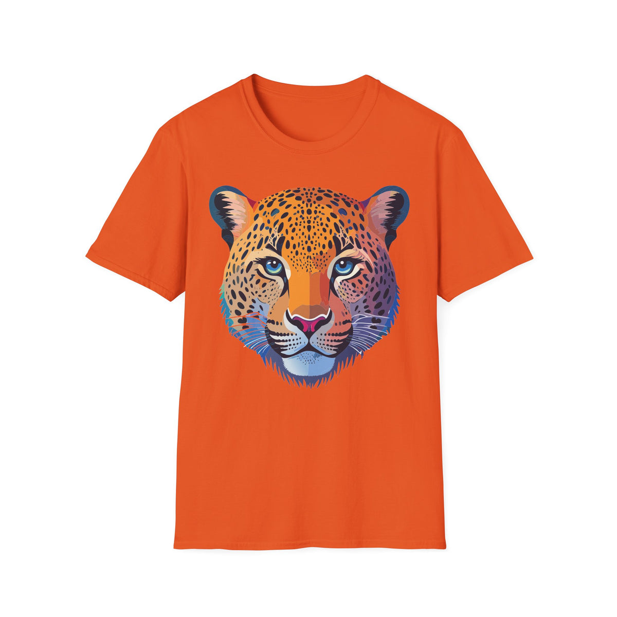 Colorful Leopard Face T-Shirt | Vibrant Wildlife Animal Tee
