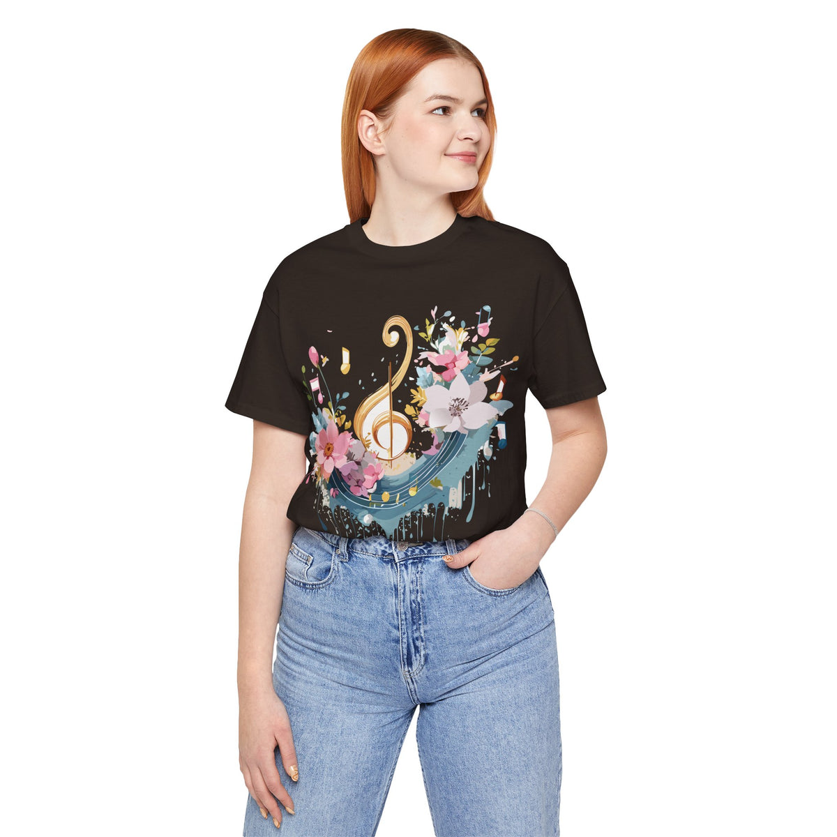 Music Graphic Unisex Cotton Bella+Canvas Tee with Art Design n158