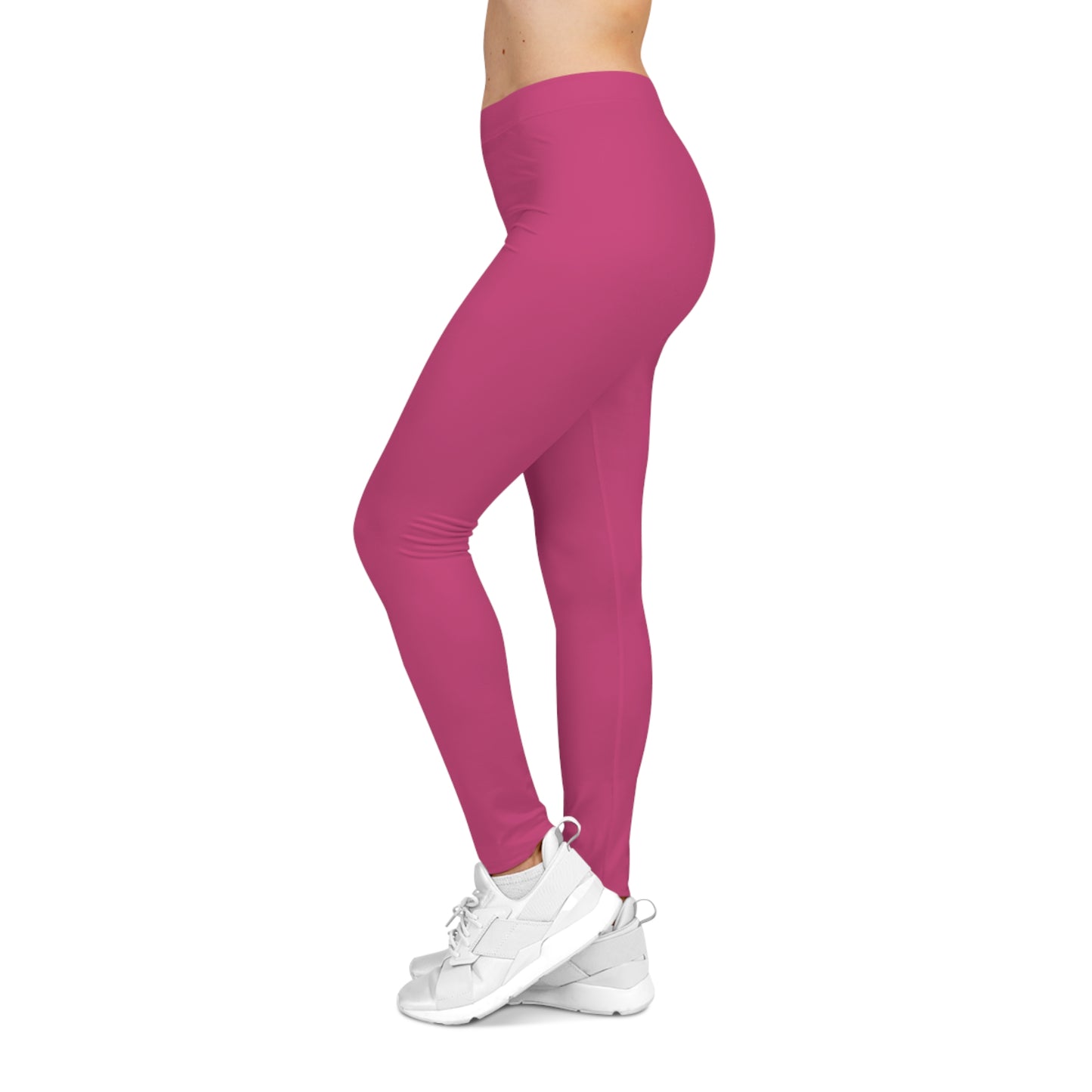 Rose Punch Color Women's Poly-Span Casual Leggings XS-2XL
