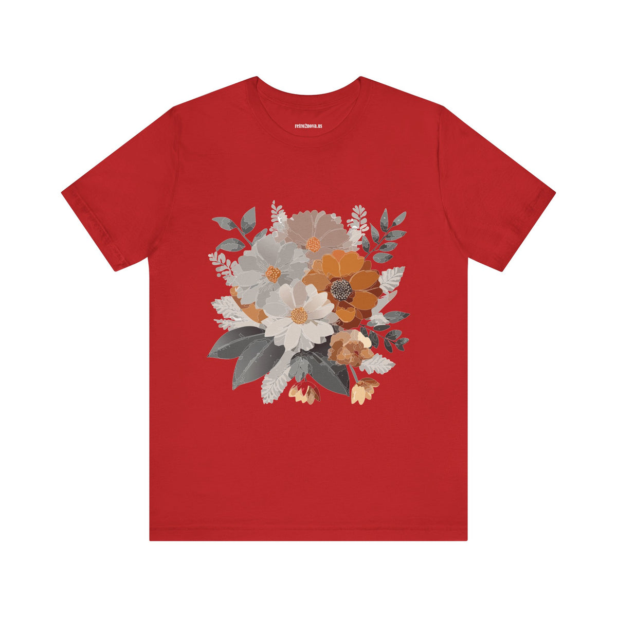 Floral Graphic Unisex Cotton Bella+Canvas Tee with Flowers Design ab12