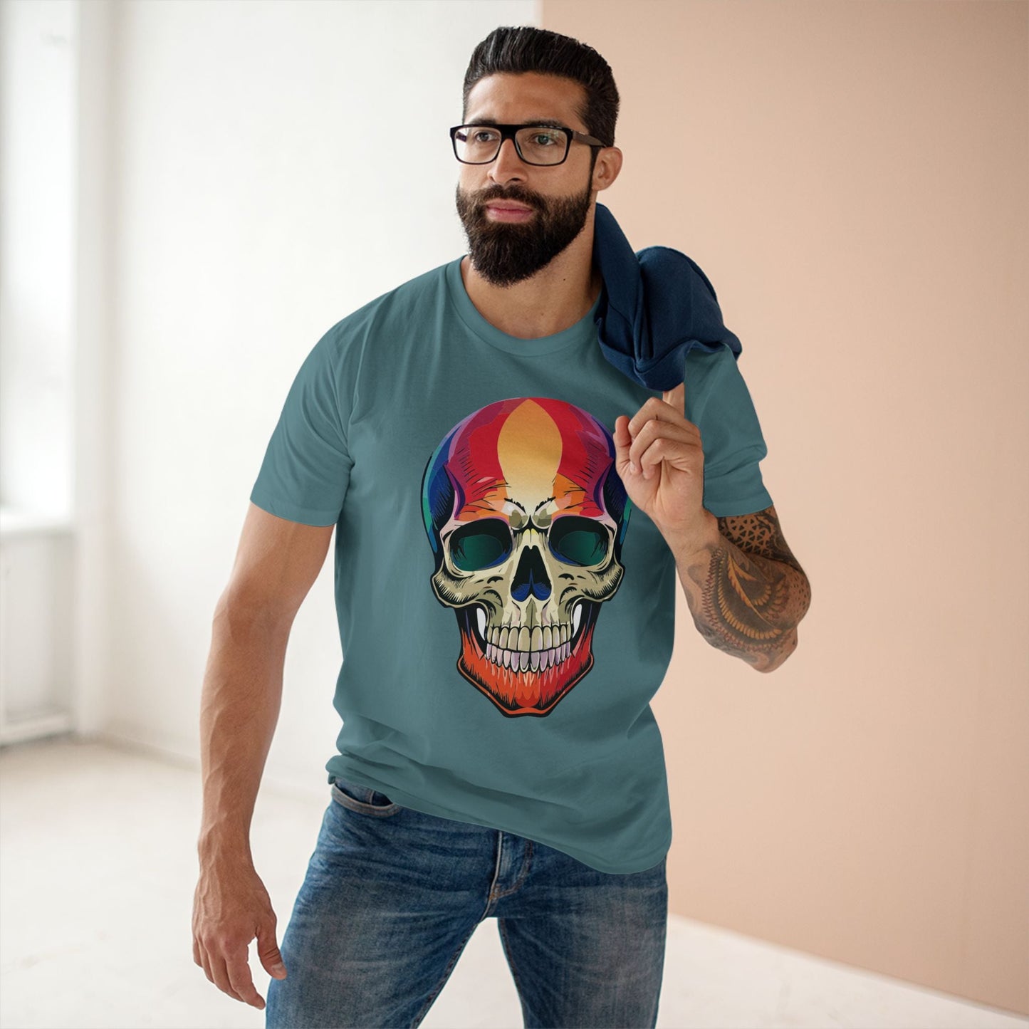 Skull Shirt Skeleton Shirt Unisex Premium Cotton Tee With Original Art Design Retro2Nova