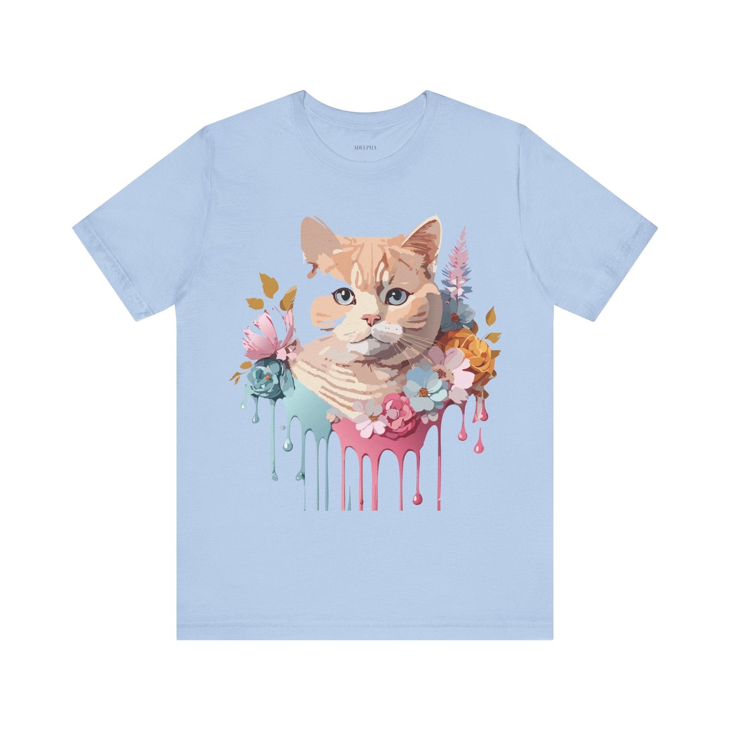 Cat Shirt Graphic Tee Unisex Vintage Inspired Adelpha Art Design