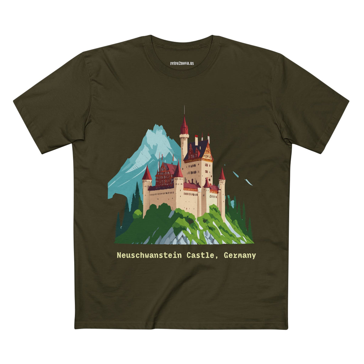 Neuschwanstein Castle Illustration T-Shirt | Germany Travel Tee