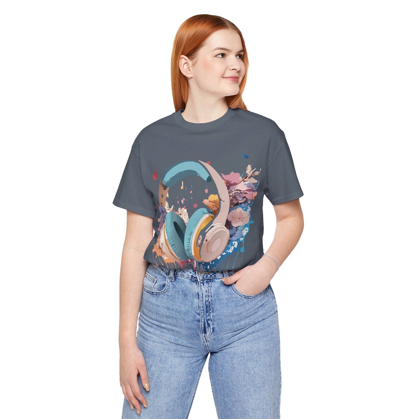 Music Graphic Unisex 100 Cotton Vintage Art with Musical Elements Tee 1