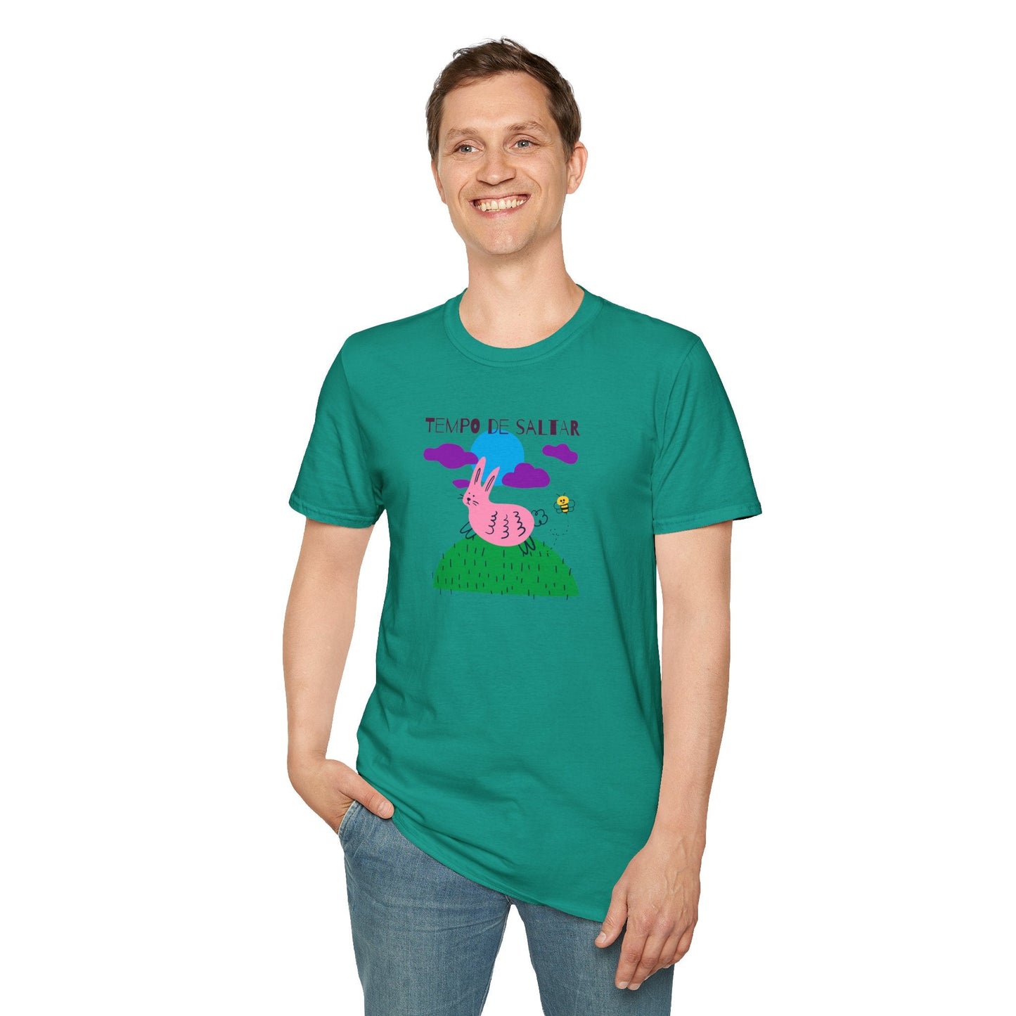 Funny Easter T Shirt Unisex Softstyle 64000 Art Design With Easter Prints 100 Percent Ring Spun Cotton