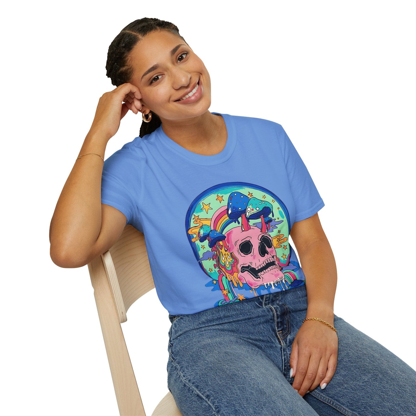 Skull Graphic Tee Unisex Gildan Softstyle 64000 100 Cotton Short Sleeve Shirt Art Design