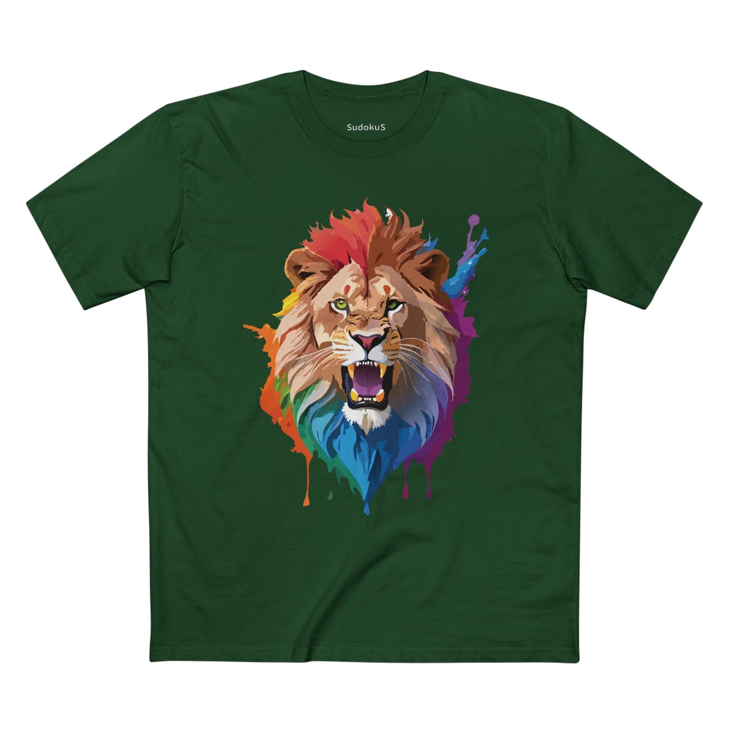Lion Graphic Unisex 100 Cotton Staple Tee with Animal Design Artwork 27