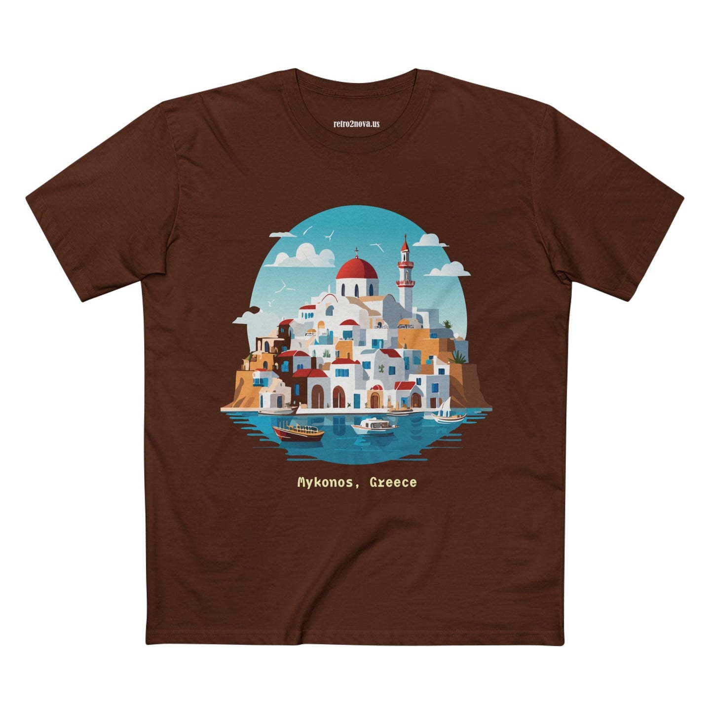 Greece Travel Shirt Unisex Premium Cotton Tee With Original Art Design Retro2Nova TT41