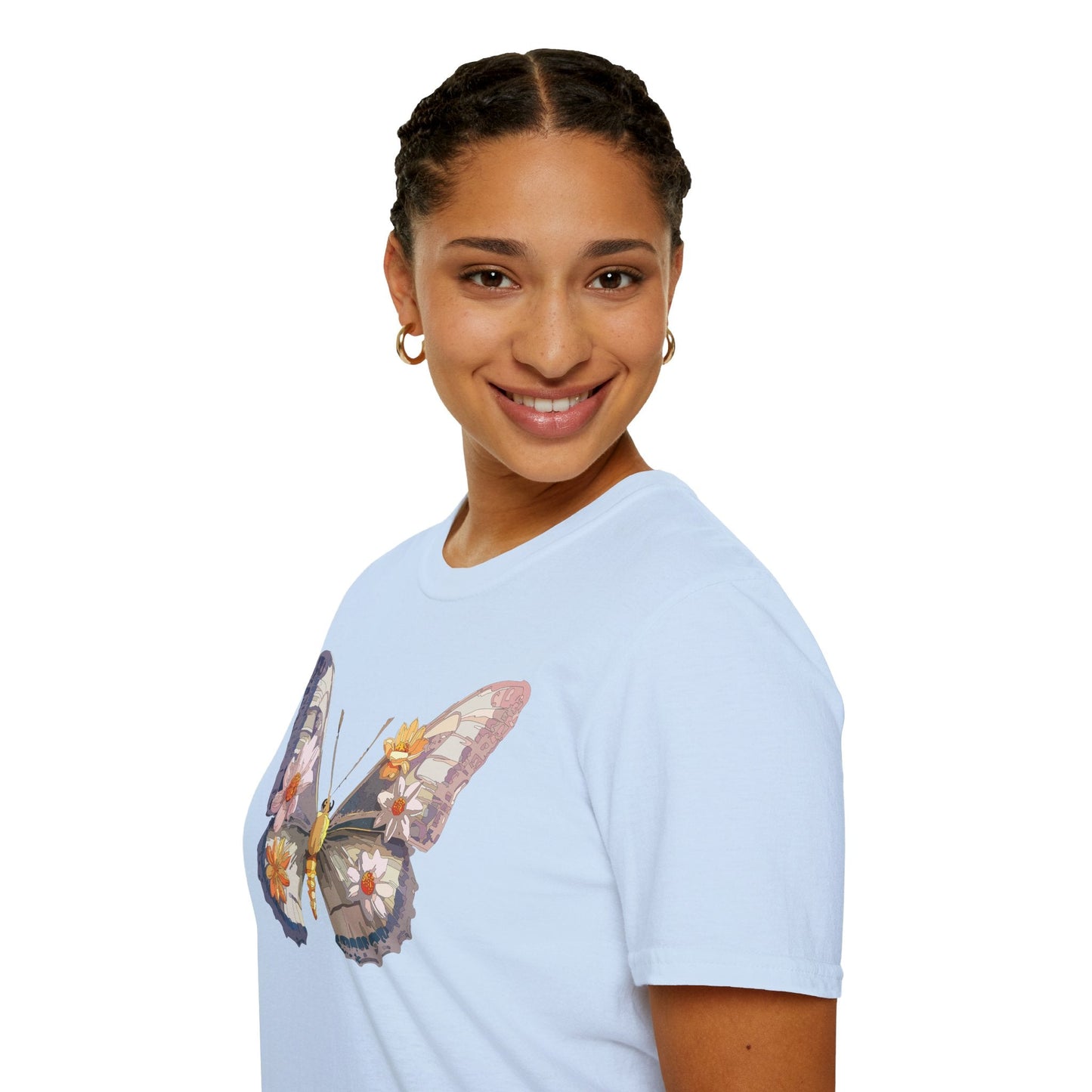 Butterfly Shirt Unisex Short Sleeve Tee Monarch Butterfly Design Gildan Softstyle 64000