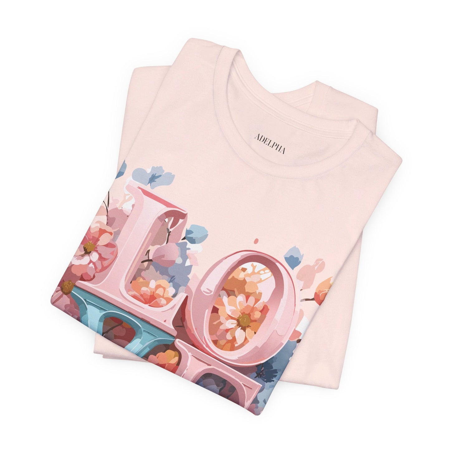 Valentine Day Graphic Unisex 100 Cotton Vintage Artwork with Love and Flower Design Tee 57