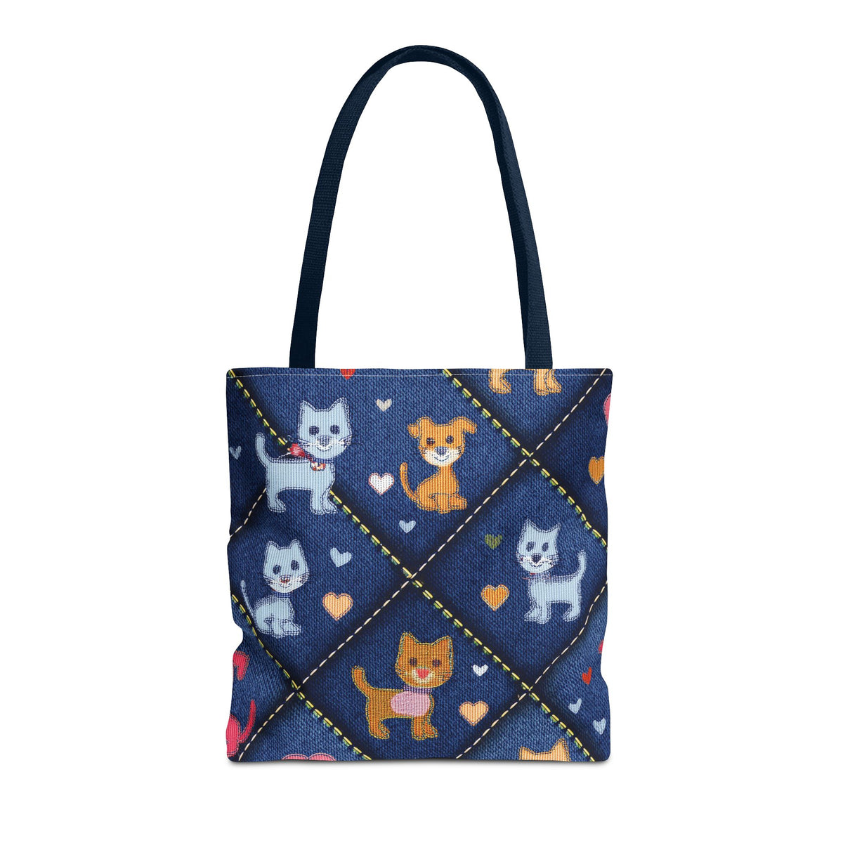 Love Day Graphic Design Denim Fabric Imitation Print Unisex Canvas Bag POLY 3 Sizes Tote Bag 201-2