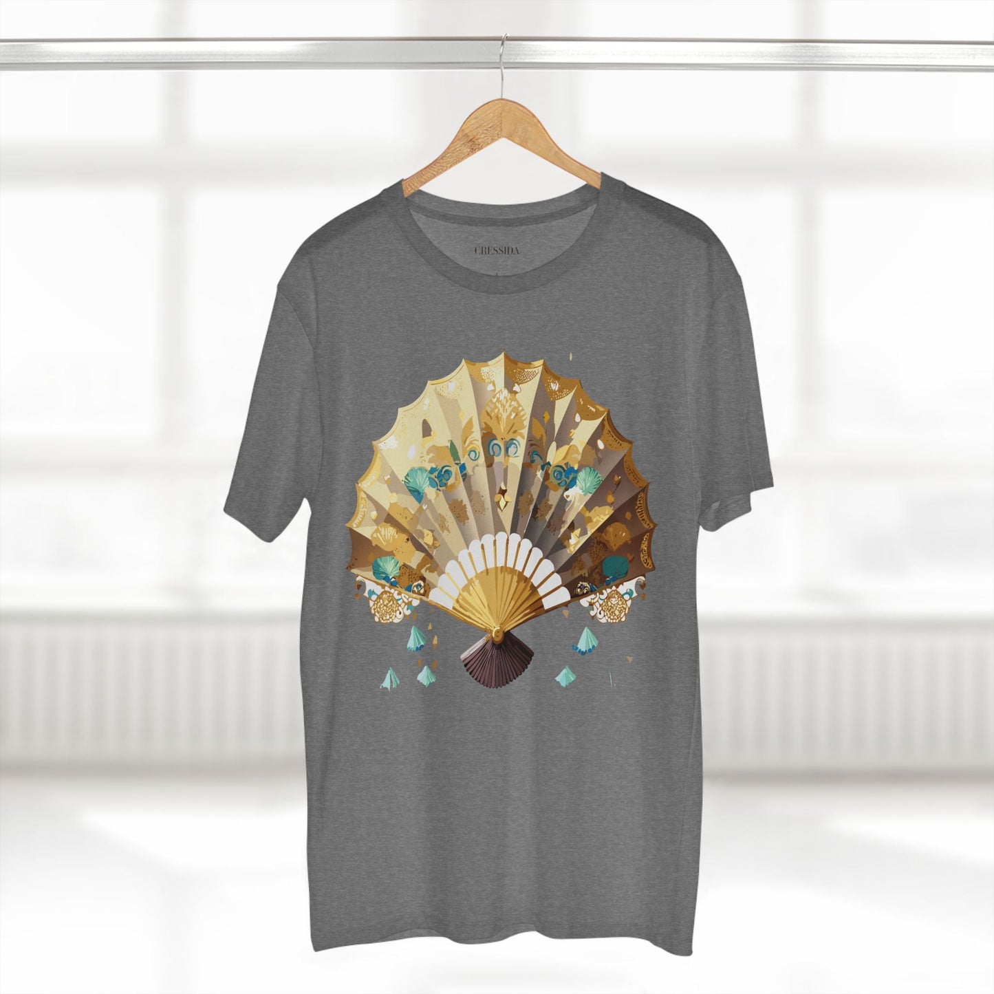 Antique Fan Graphic Design T-Shirt Unisex 100 Cotton Floral Carnival Artwork Tee 16