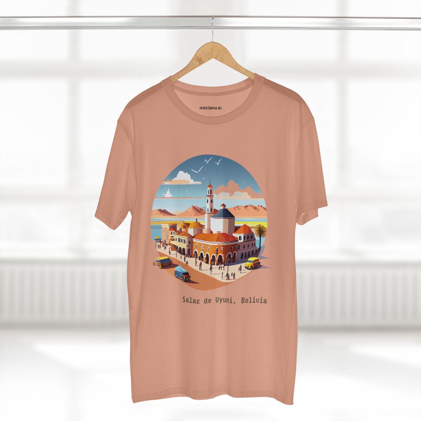 Bolivia Travel Shirt Unisex Premium Cotton Staple Tee With Original Retro2Nova Art Design