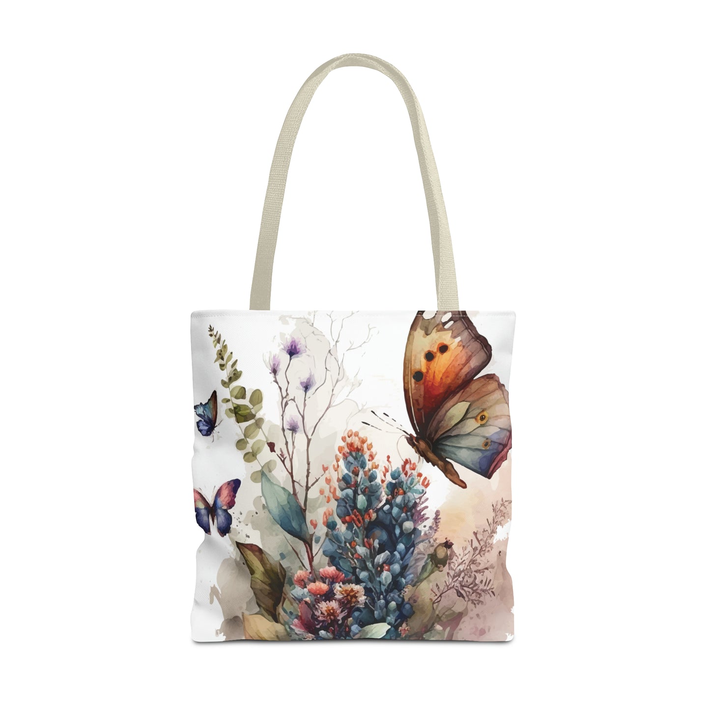 Bolsa de lona con estampado de mariposas 