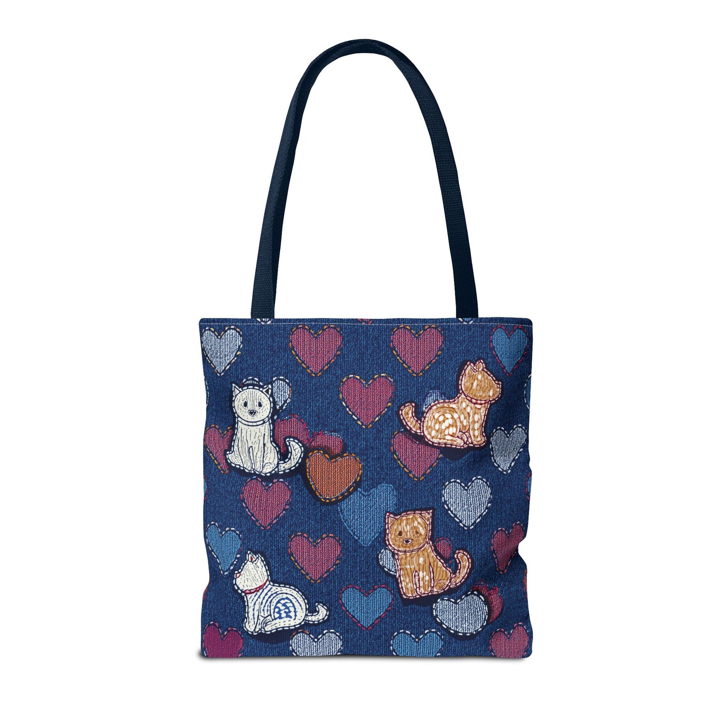 Love Day Graphic Design Denim Fabric Imitation Print Unisex Canvas Bag POLY 3 Sizes Tote Bag 201-3