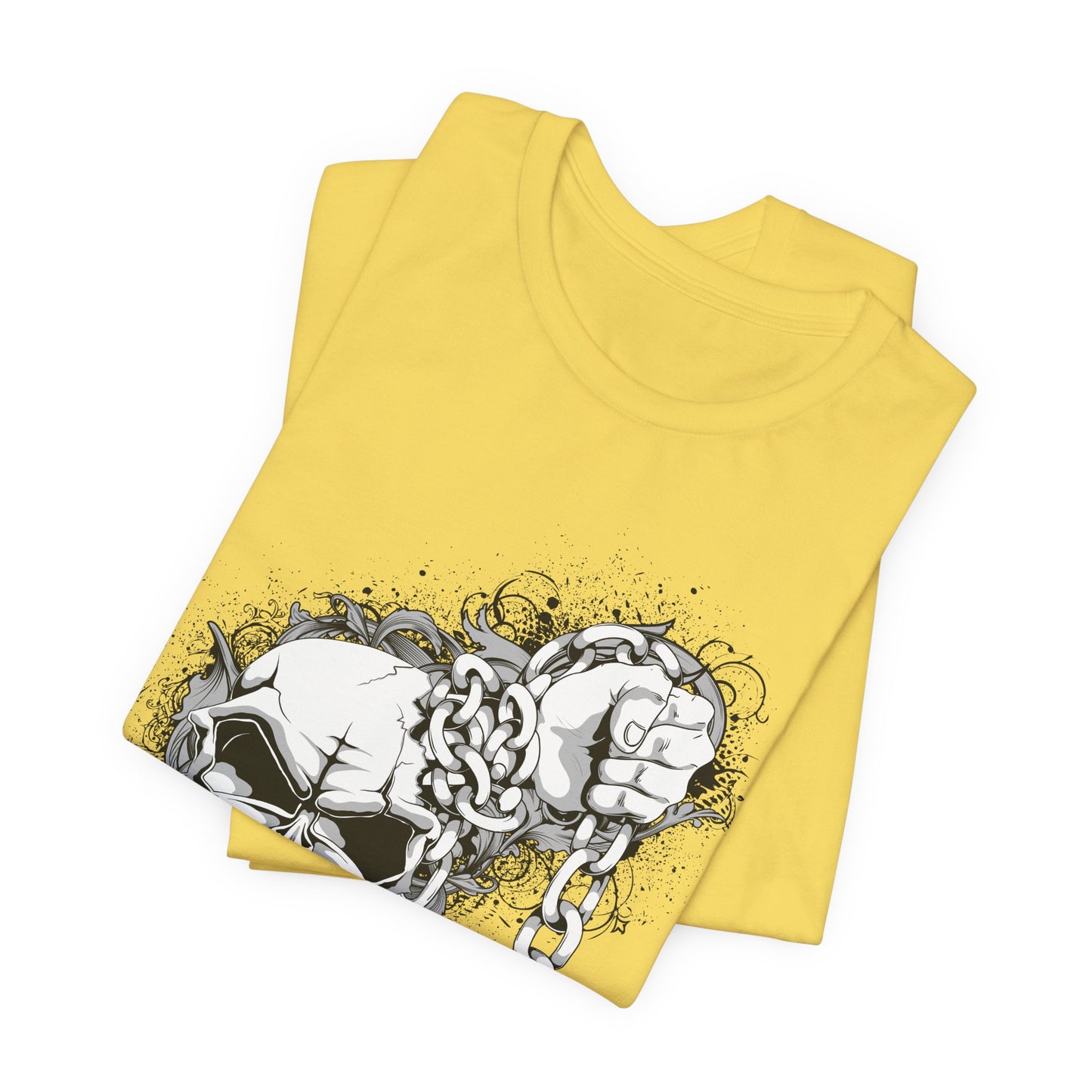 Chain Skull Graphic Design Tee, Skull Shirt, Vintage Tees, Art Design T-Shirt, Vintage Graphic Tee, Art Shirts with Skulls