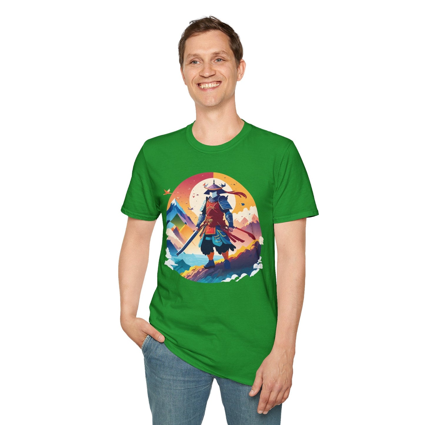 Samurai T Shirt Unisex Softstyle Gildan 64000 100 Percent Ring Spun Cotton Tee For Everyday Wear