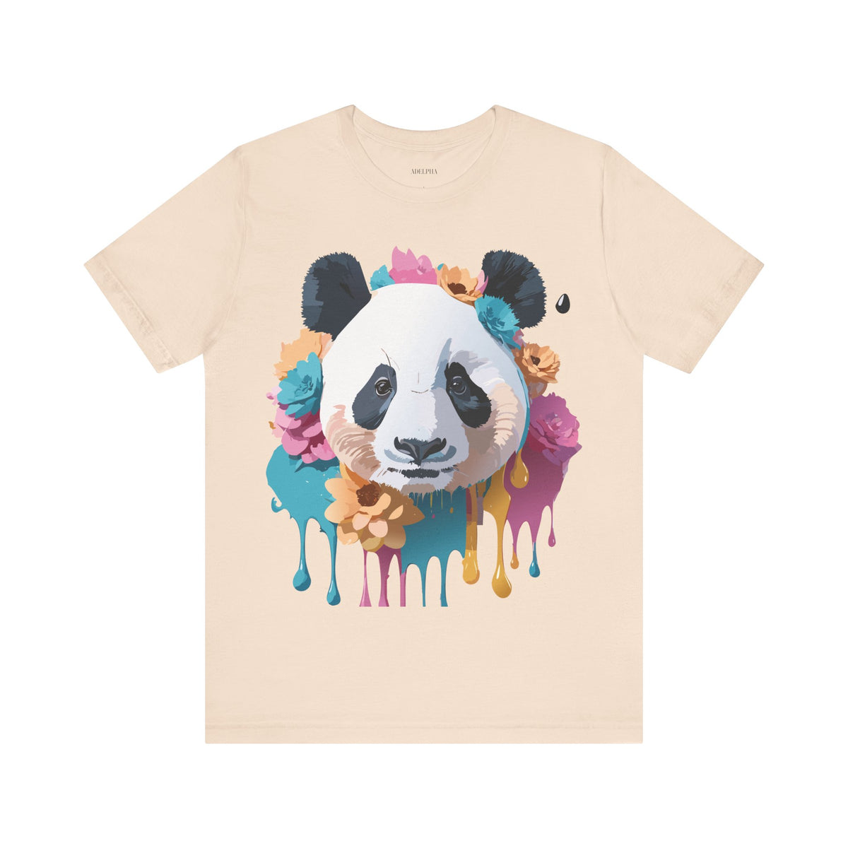 Panda Graphic Unisex Cotton Bella+Canvas Tee with Art Animal Design e141