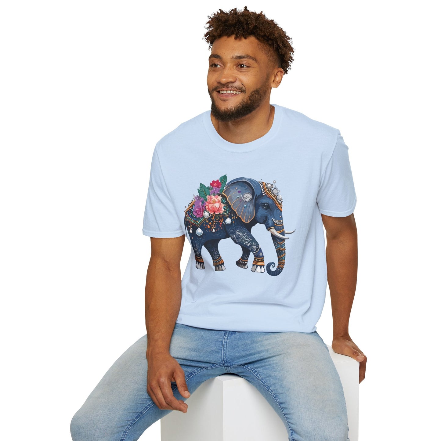 Elephant T Shirt Unisex Softstyle Tee Gildan 64000 100 Percent Cotton Comfort Everyday