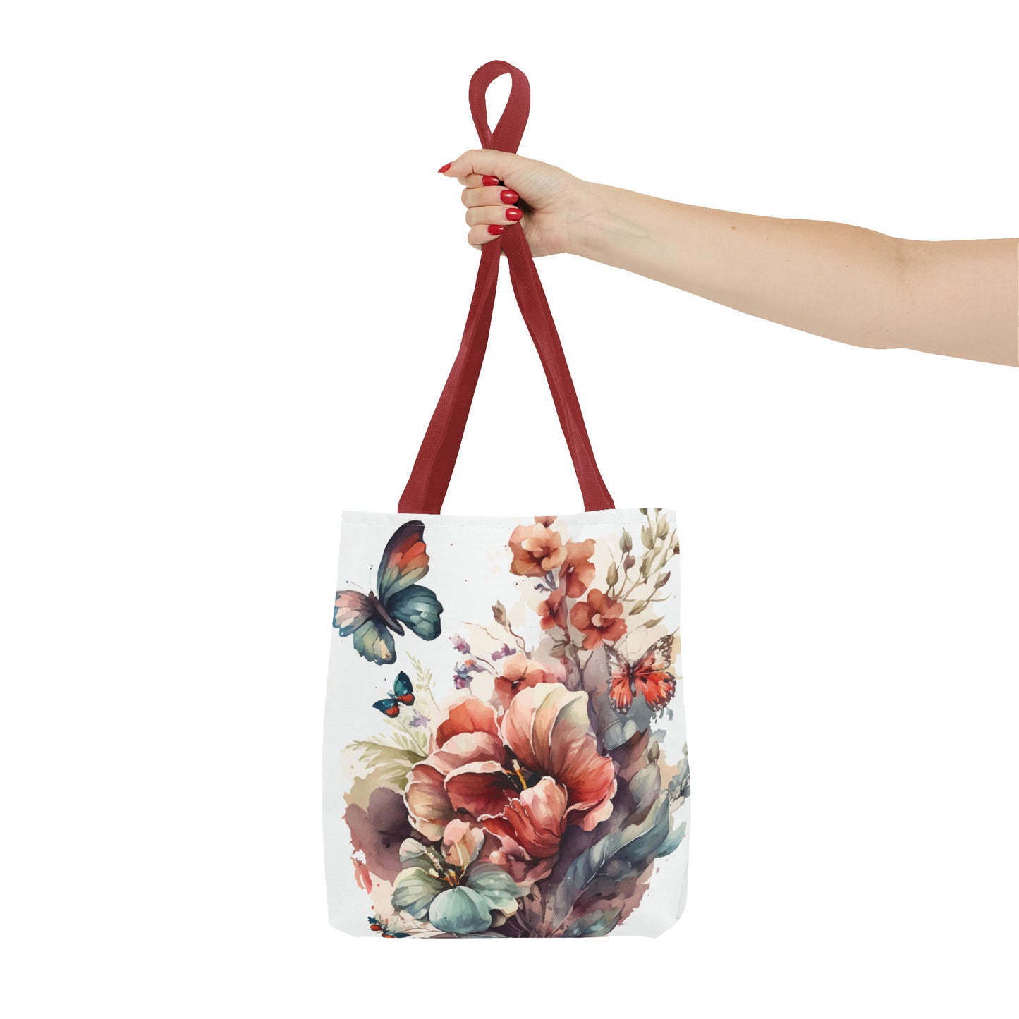 Bolsa de lona con estampado de mariposas 