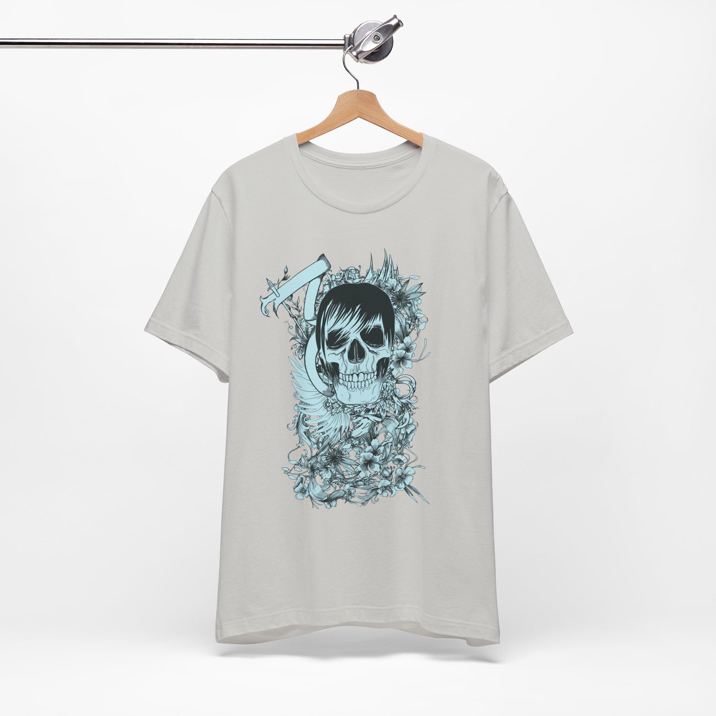 Sky Skull Graphic Design Tee, Skull Shirt, Vintage Tees, Art Design T-Shirt, Vintage Graphic Tee, Art Shirts with Skulls