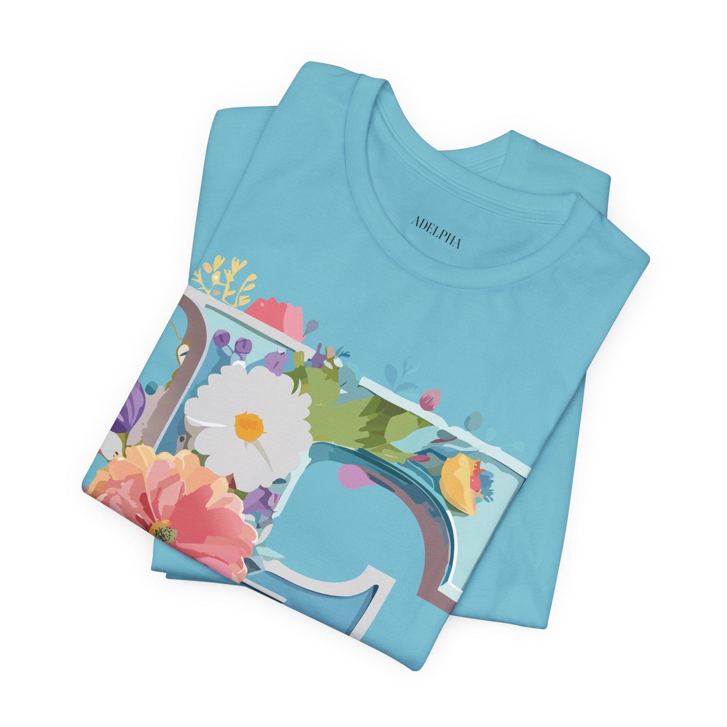 Letter F Shirt Unisex Graphic Tee Vintage Inspired Artwork By Adelpha Short Sleeve