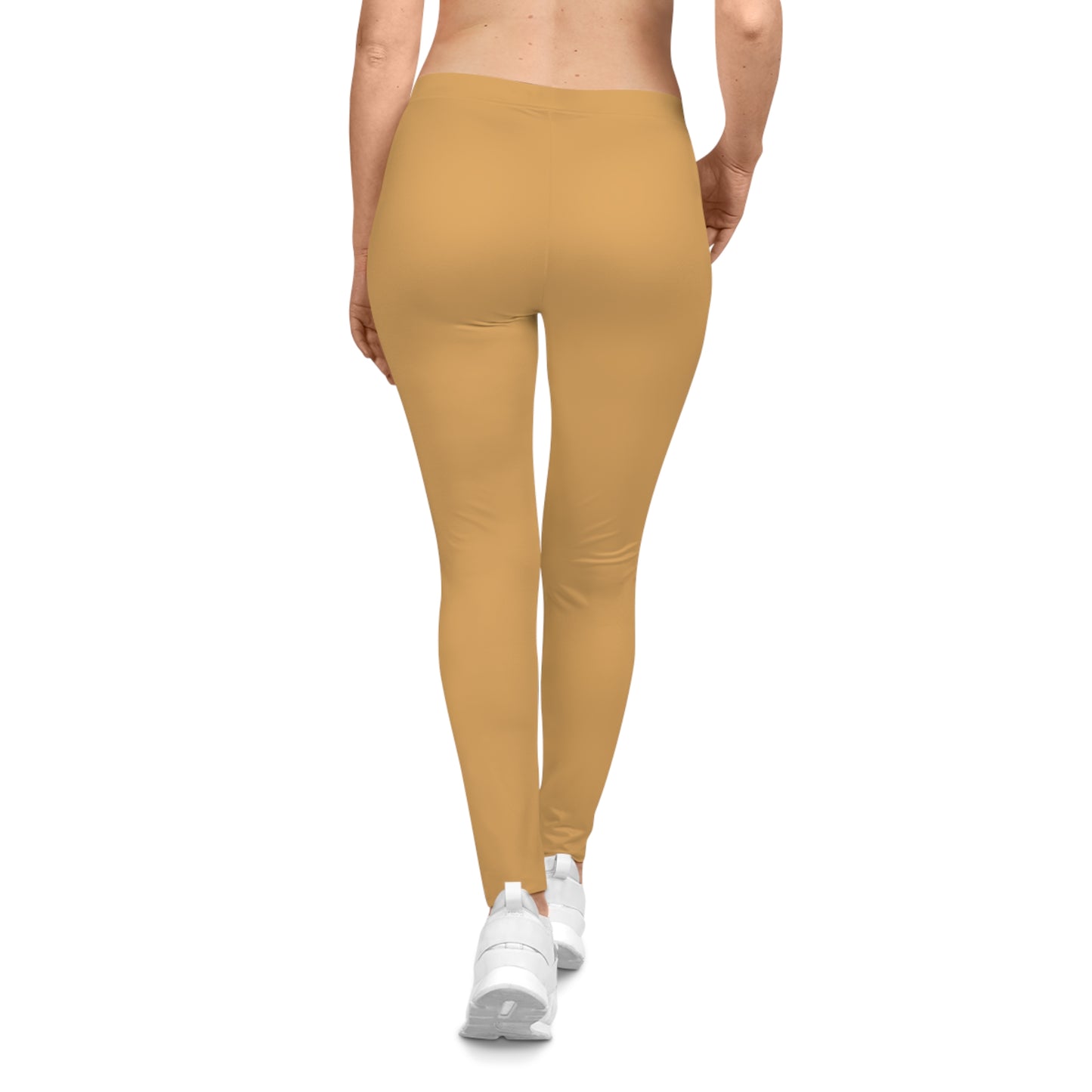 Sunlit Clay Yellow Color Women's Poly-Span Casual Leggings XS-2XL