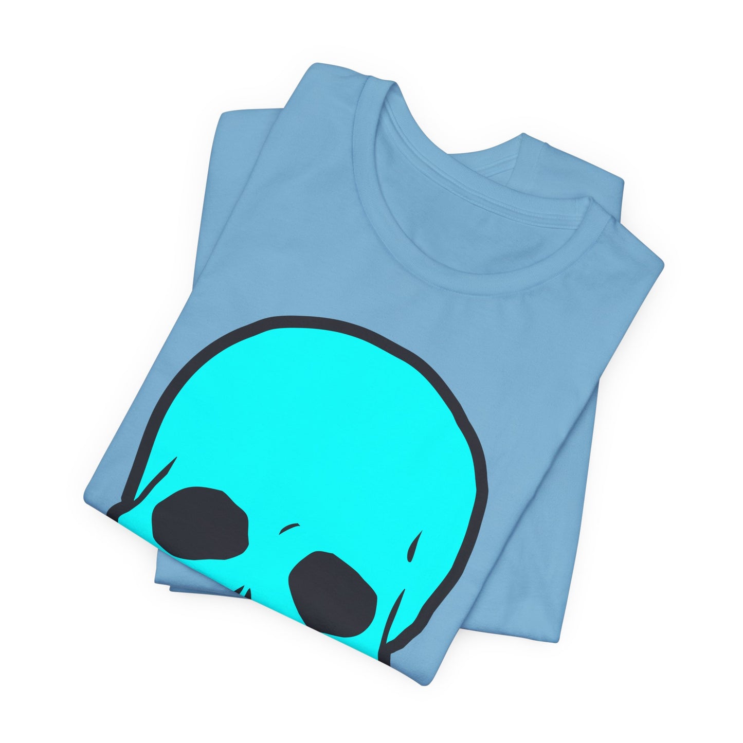 Blue Skull Graphic Design Tee, Skull Shirt, Vintage Tees, Art Design T-Shirt, Vintage Graphic Tee, Art Shirts with Skulls