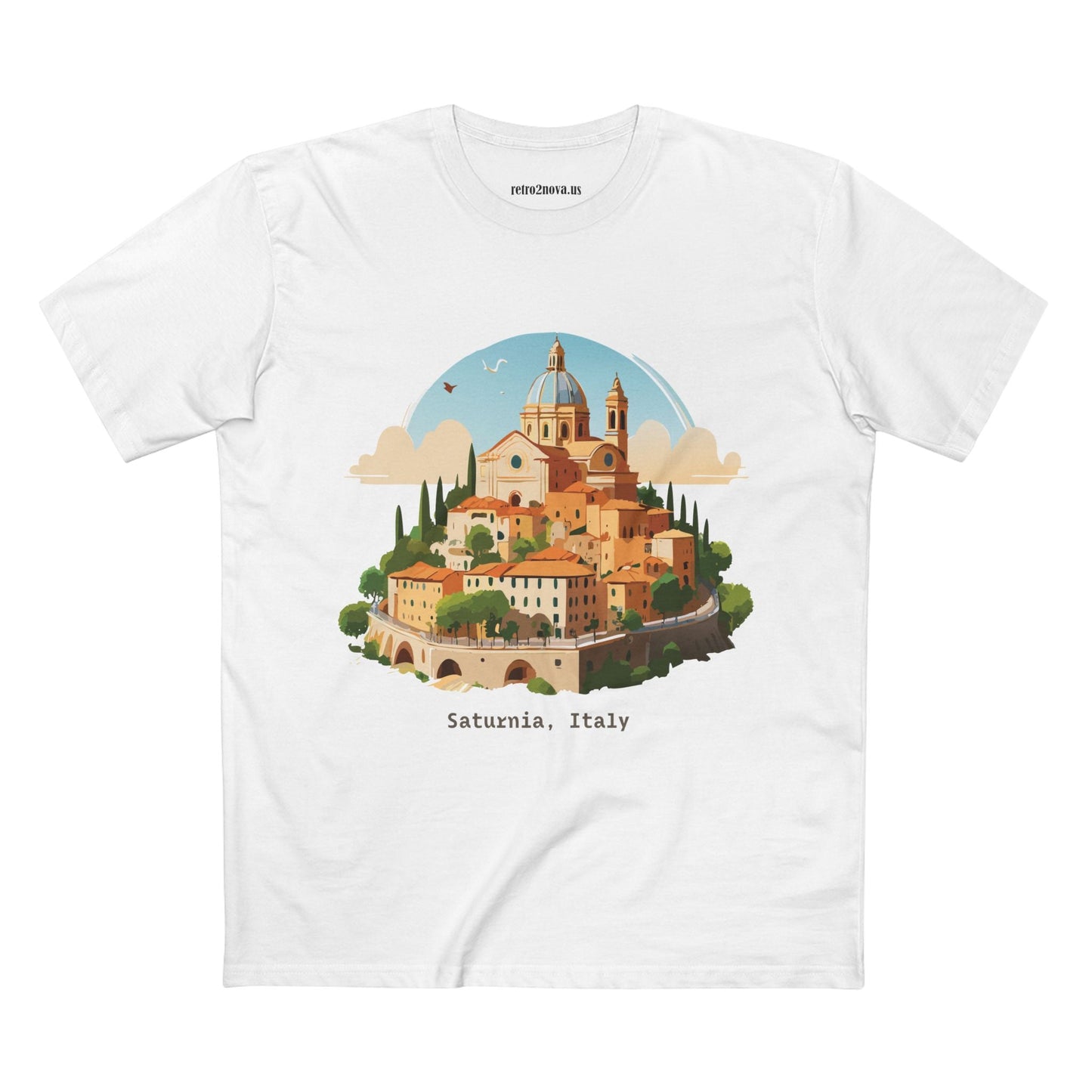 Italy Travel Shirt Unisex Premium Cotton Art Tee By Retro2Nova TT64 For Everyday Comfort
