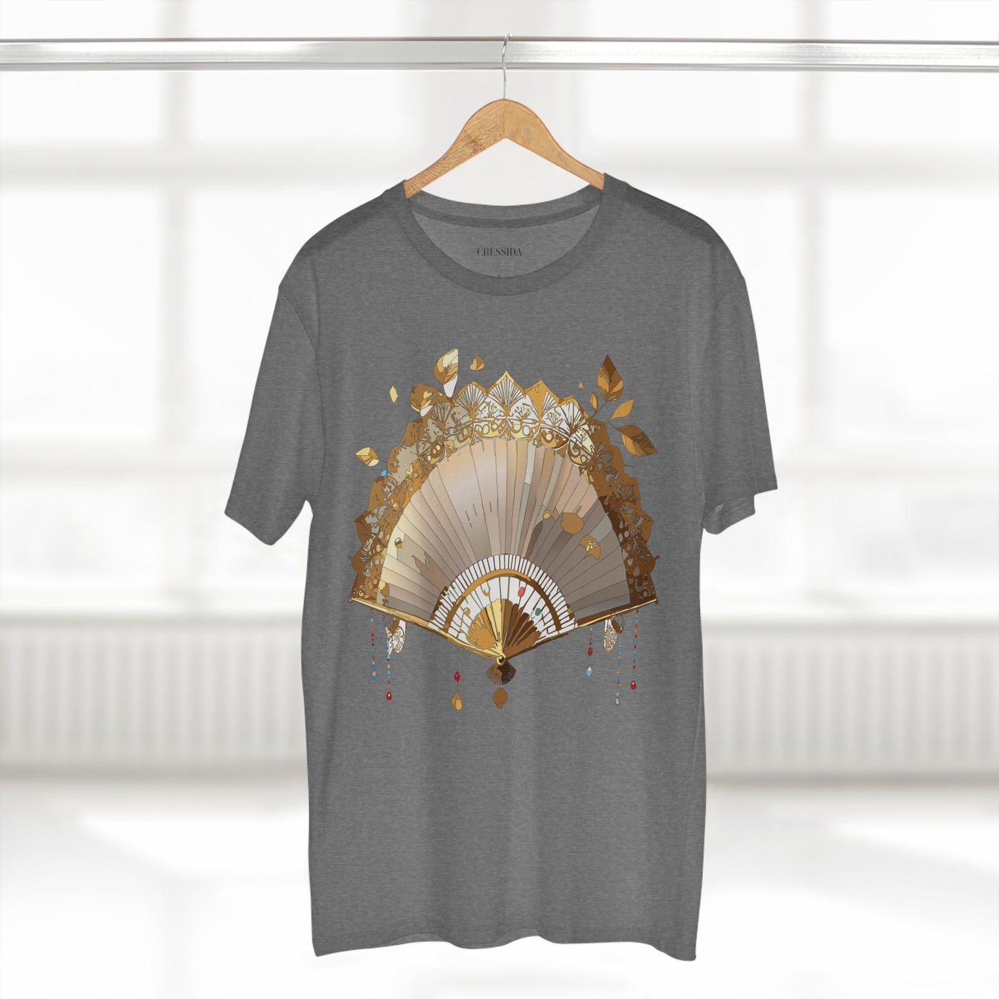 Antique Fan Graphic Design T-Shirt Unisex 100 Cotton Floral Carnival Artwork Tee 12