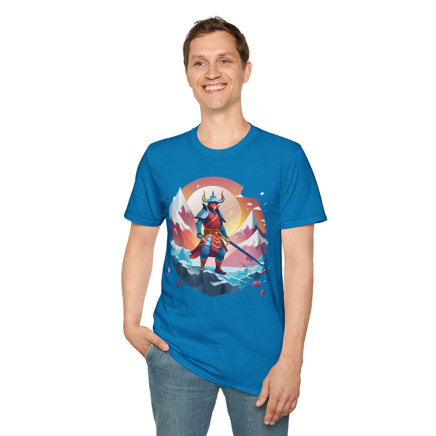 Samurai Style T Shirt Unisex Softstyle 64000 100 Percent Ring Spun Cotton Comfortable Tee