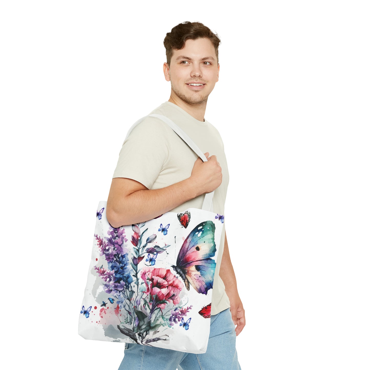 Canvas Bag with Butterfly Prints