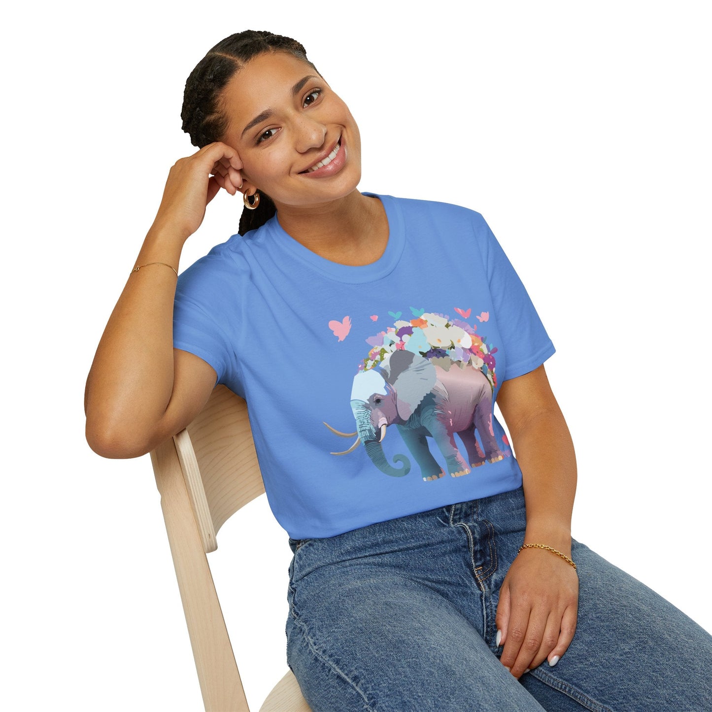 Elephant Graphic T Shirt Unisex Cotton Softstyle Tee Gildan 64000 Elephant Design For Animal Lovers