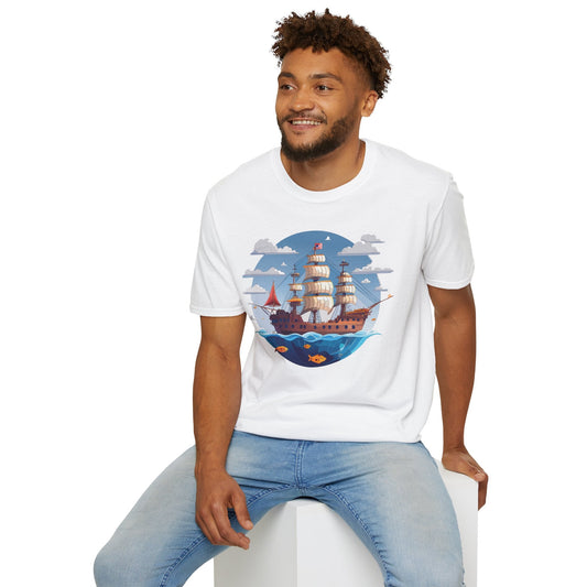 Ship T Shirts Frigate T Shirts Vessel Tee Shirt Unisex Softstyle Cotton Tee Gildan 64000