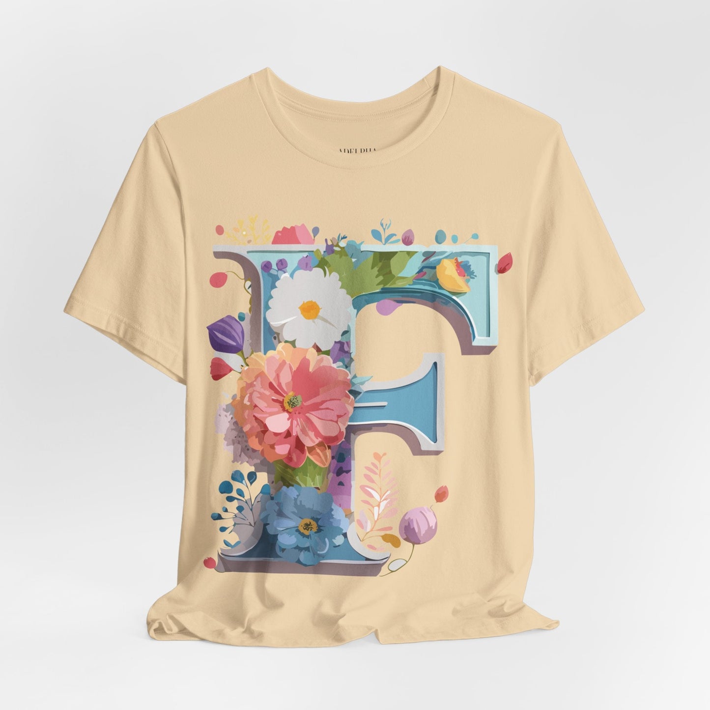 Letter F Shirt Unisex Graphic Tee Vintage Inspired Artwork By Adelpha Short Sleeve