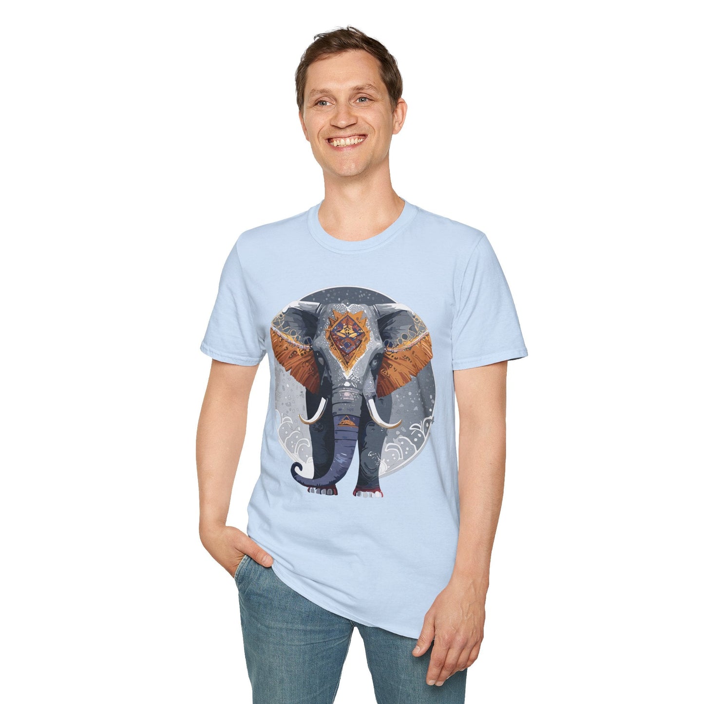 Elephant T Shirt Unisex Short Sleeve Tee SoftStyle Gildan 64000 One Hundred Percent Cotton