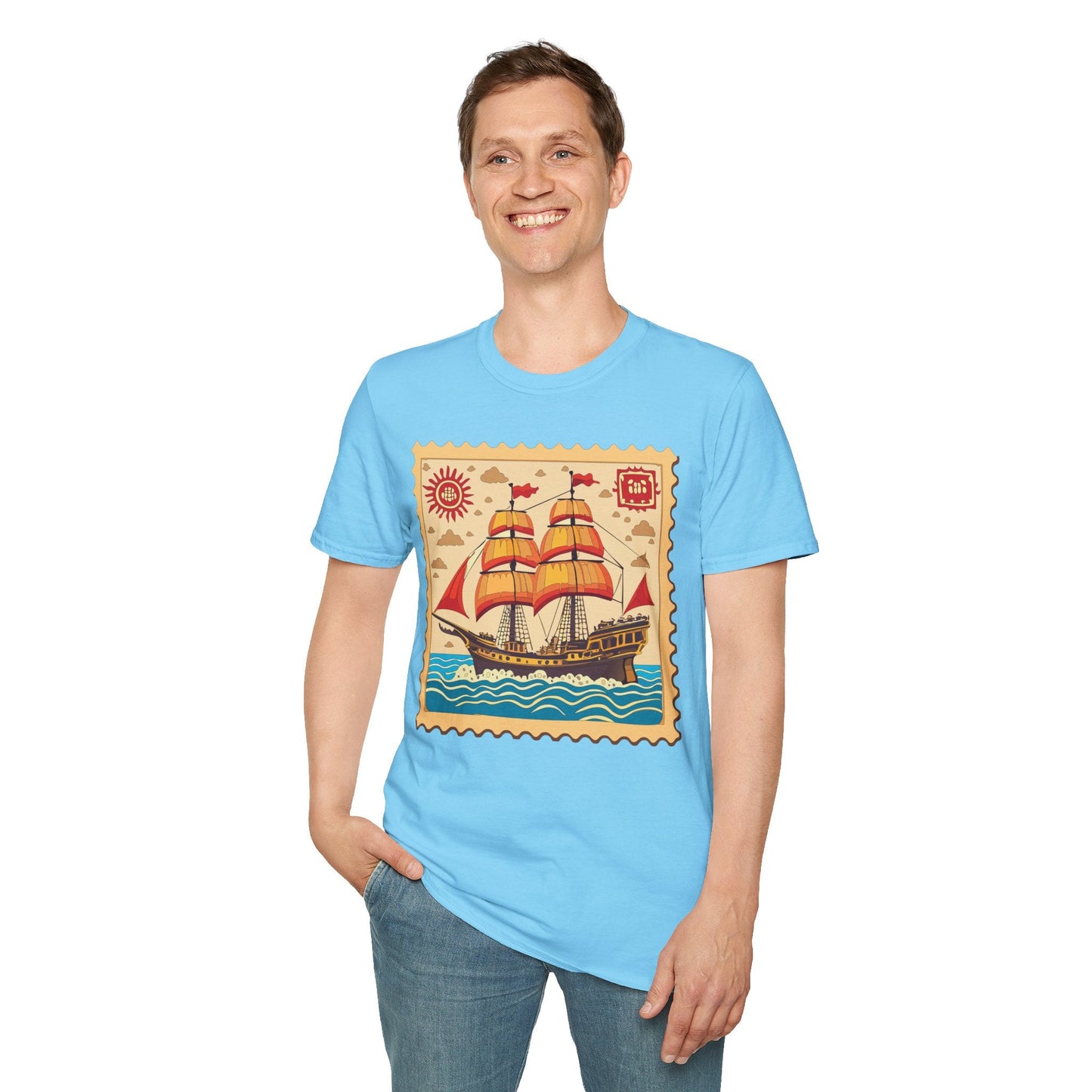 Ship T Shirts Frigate Vessel Tee Unisex Softstyle Gildan 64000 100 Percent Ring Spun Cotton