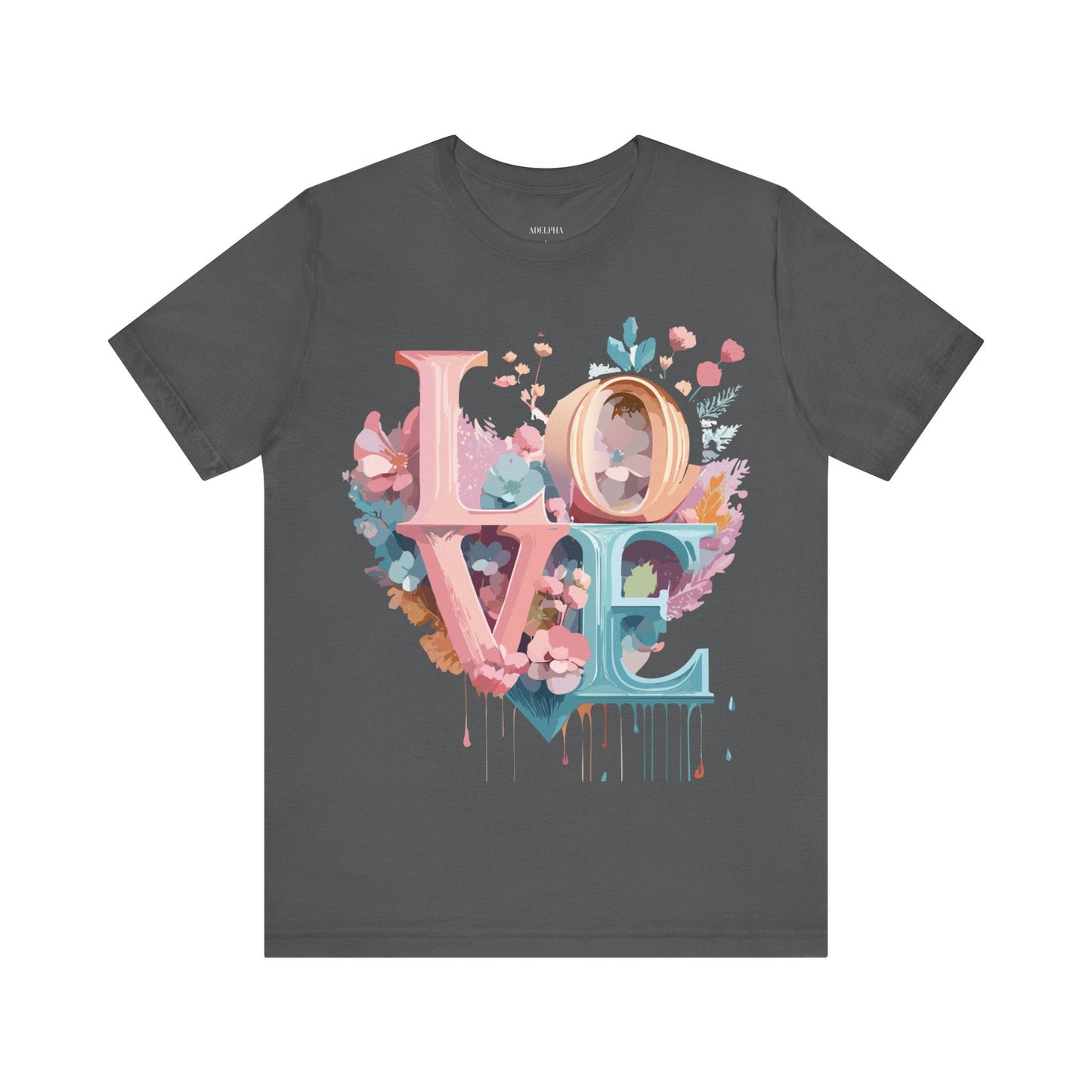 Valentine Day Graphic Unisex 100 Cotton Vintage Artwork with Love and Flower Design Tee 52