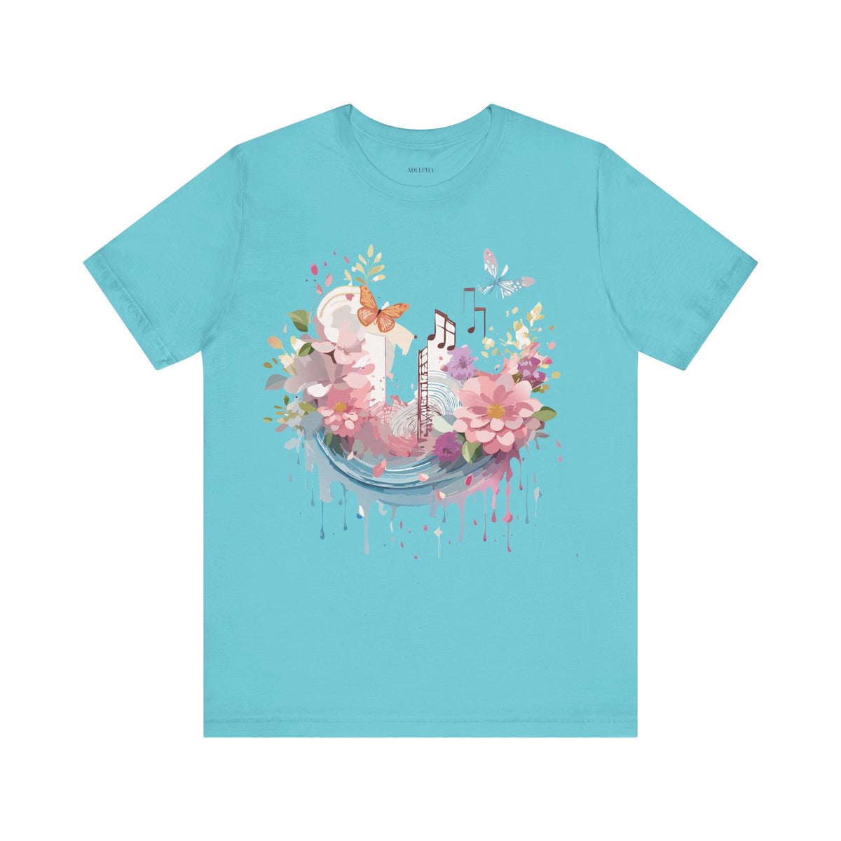 Music Graphic Unisex Cotton Bella+Canvas Tee with Art Design n162