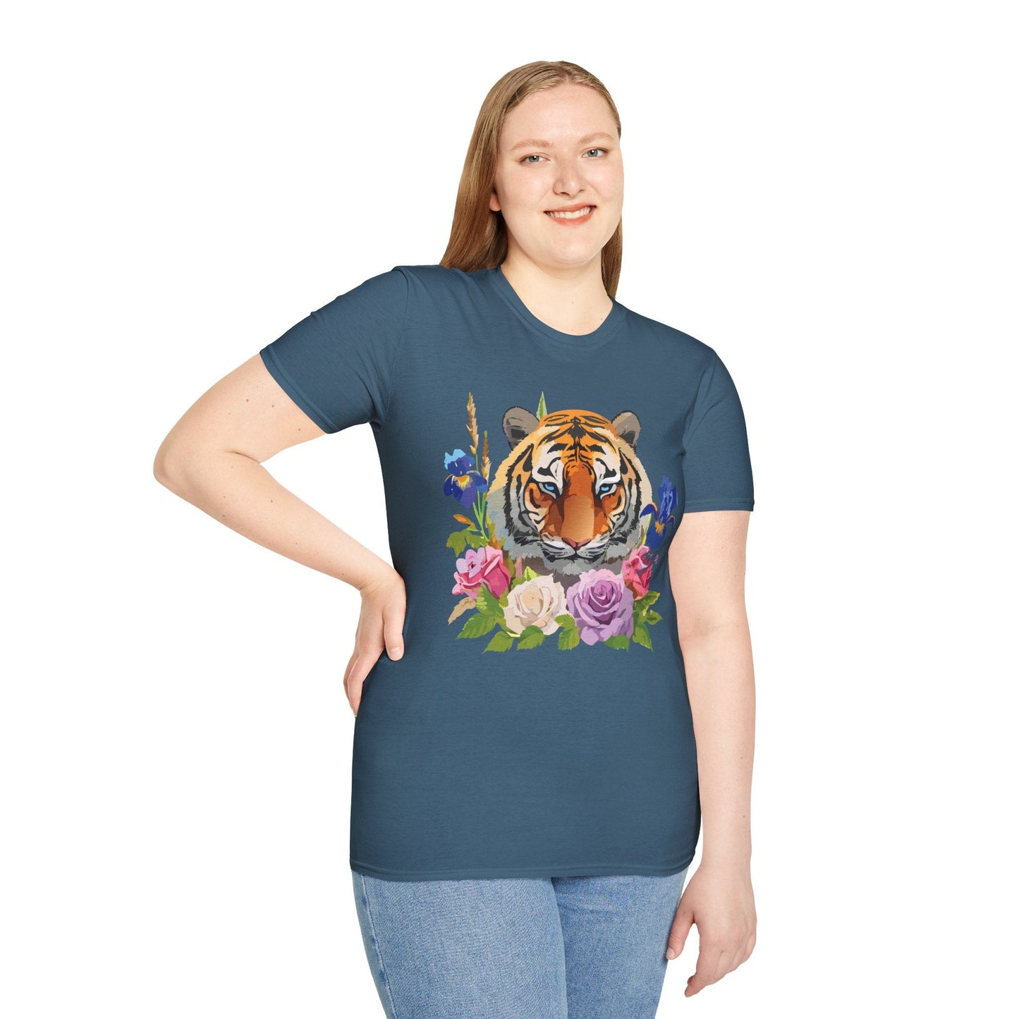 Unisex Tiger Shirt Softstyle Graphic Tee 100 Percent Cotton Apparel