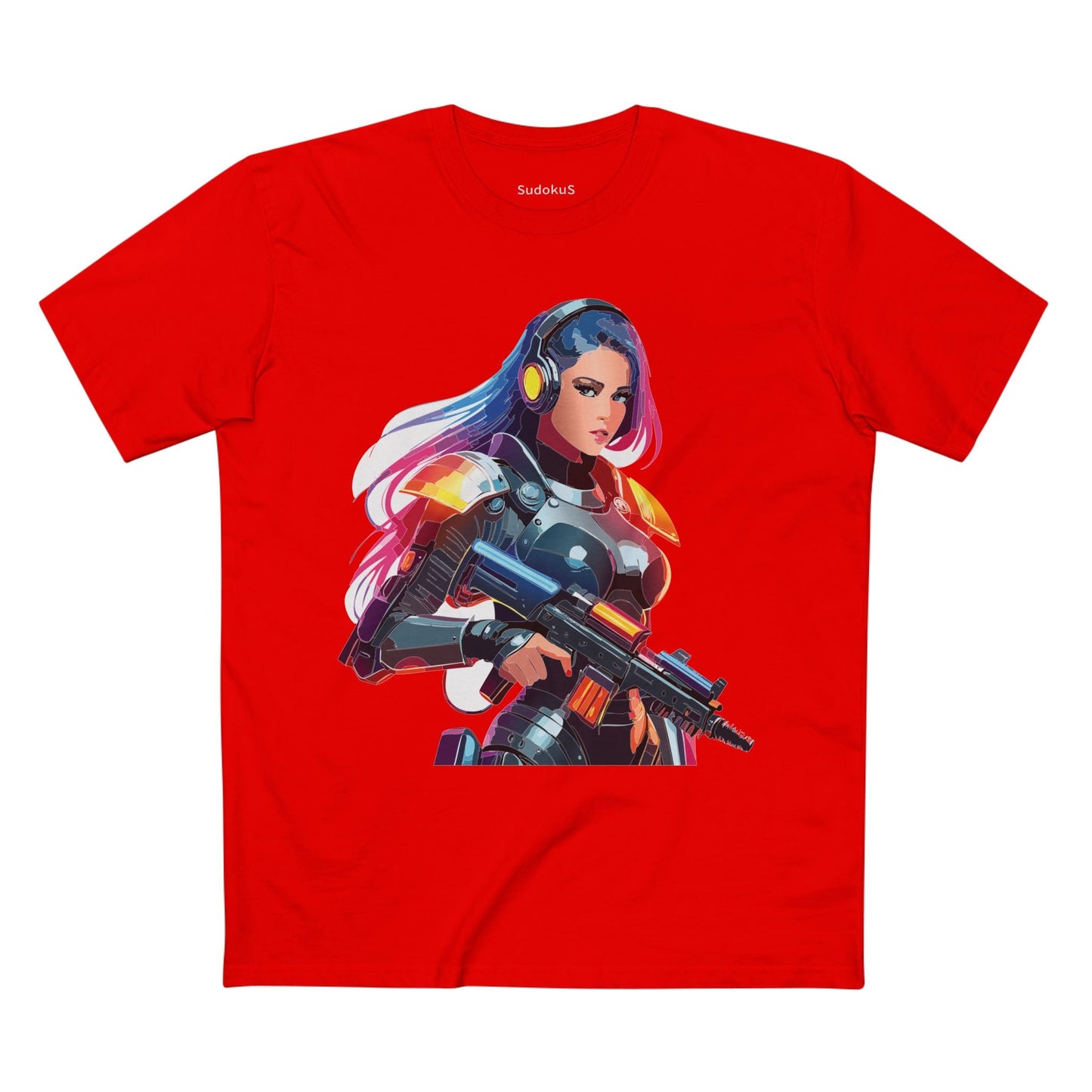 Army-woman Graphic Unisex 100 Cotton Staple Tee 18
