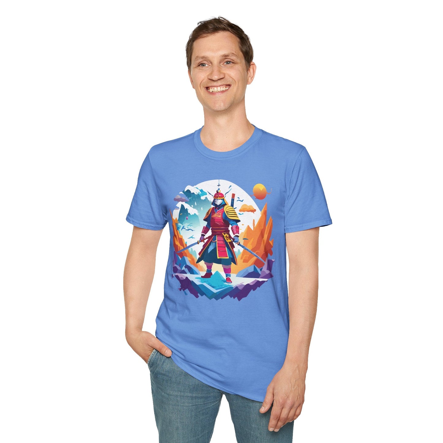 Samurai Shirt Unisex Short Sleeve T Shirt Gildan Softstyle 64000 100 Percent Ring Spun Cotton Tee