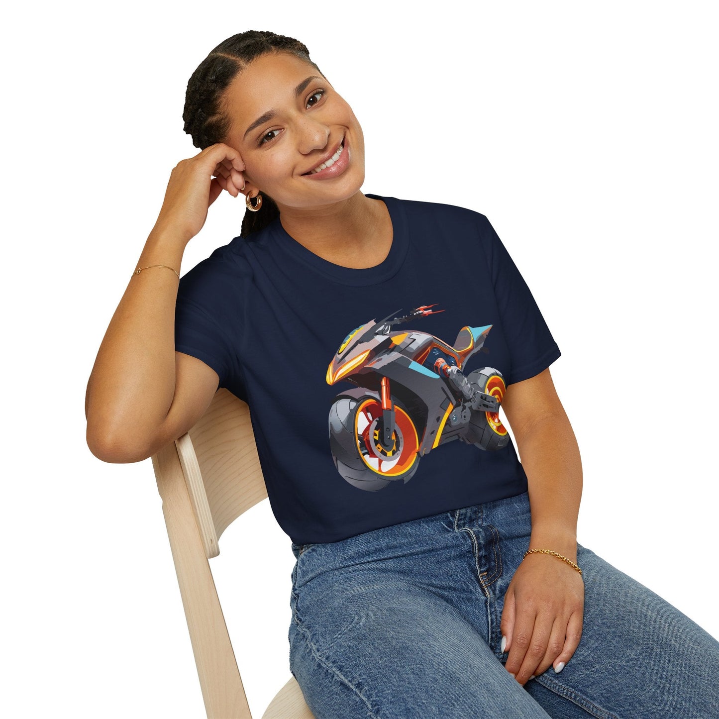 Bike Graphic Unisex Cotton Motorcycle Art Design Tee 2