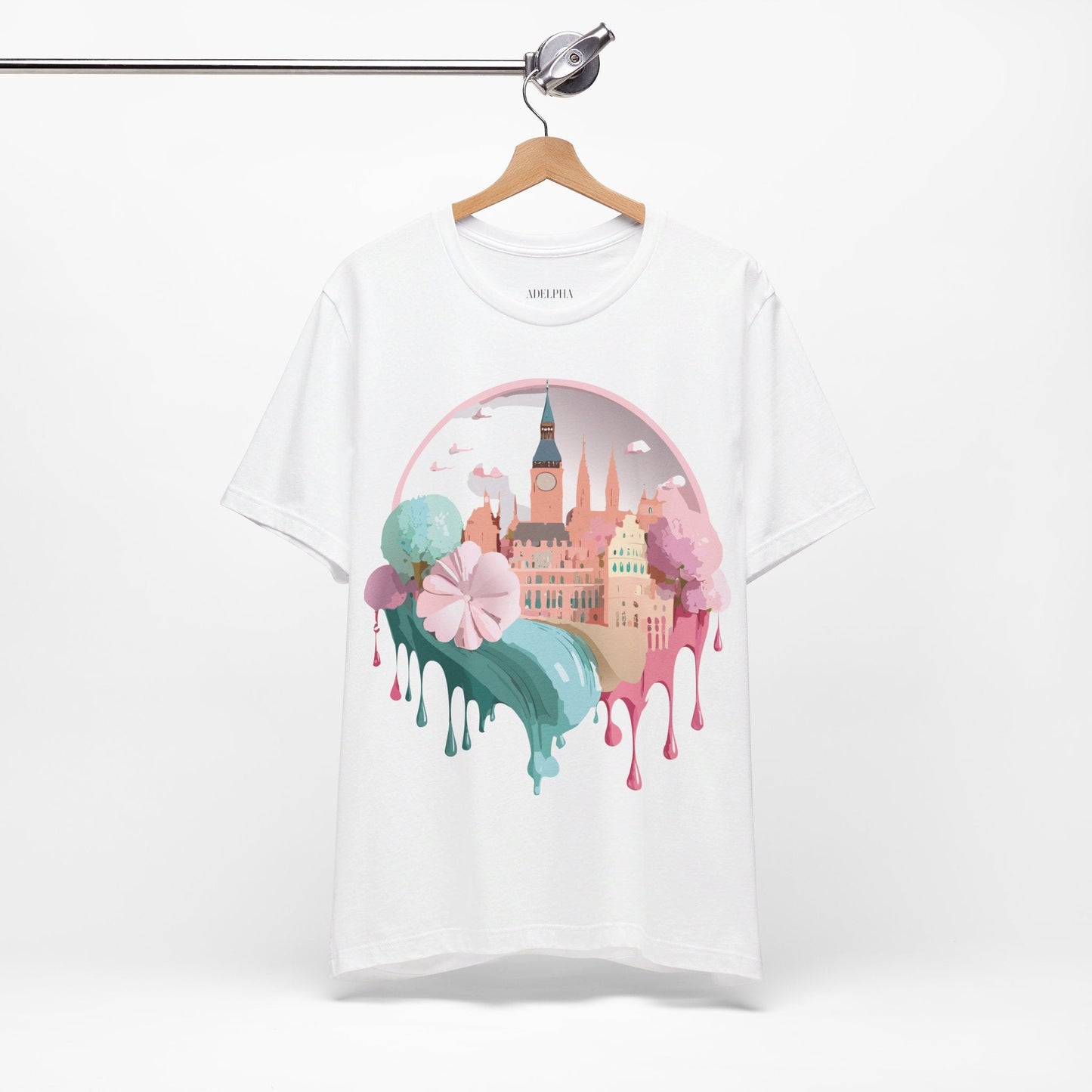 Prague Tourist Shirt Unisex Graphic Tee Featuring Vintage Inspired Art By Adelpha