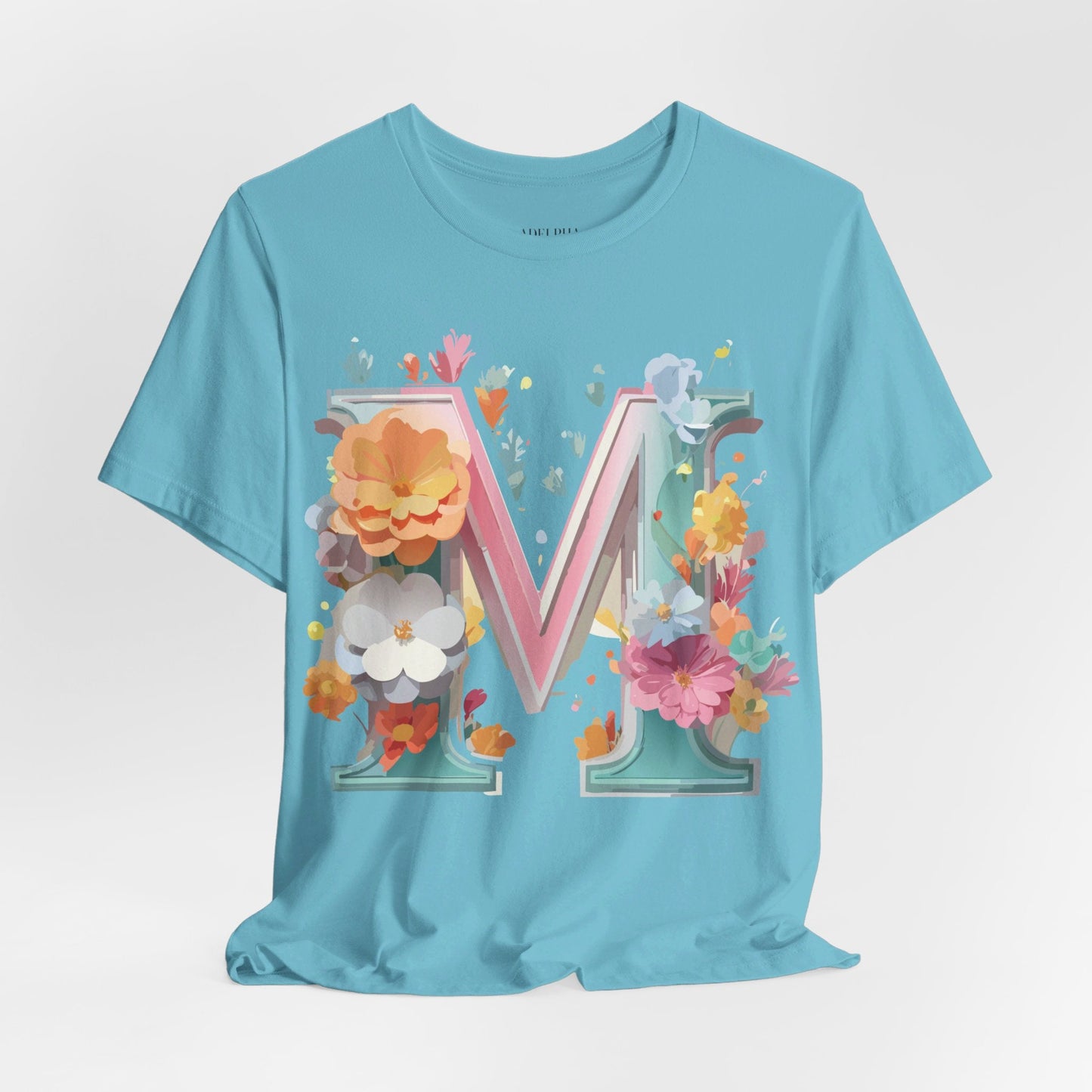 Letter M Graphic Tee Unisex Short Sleeve Shirt By Adelpha Vintage Artwork Design