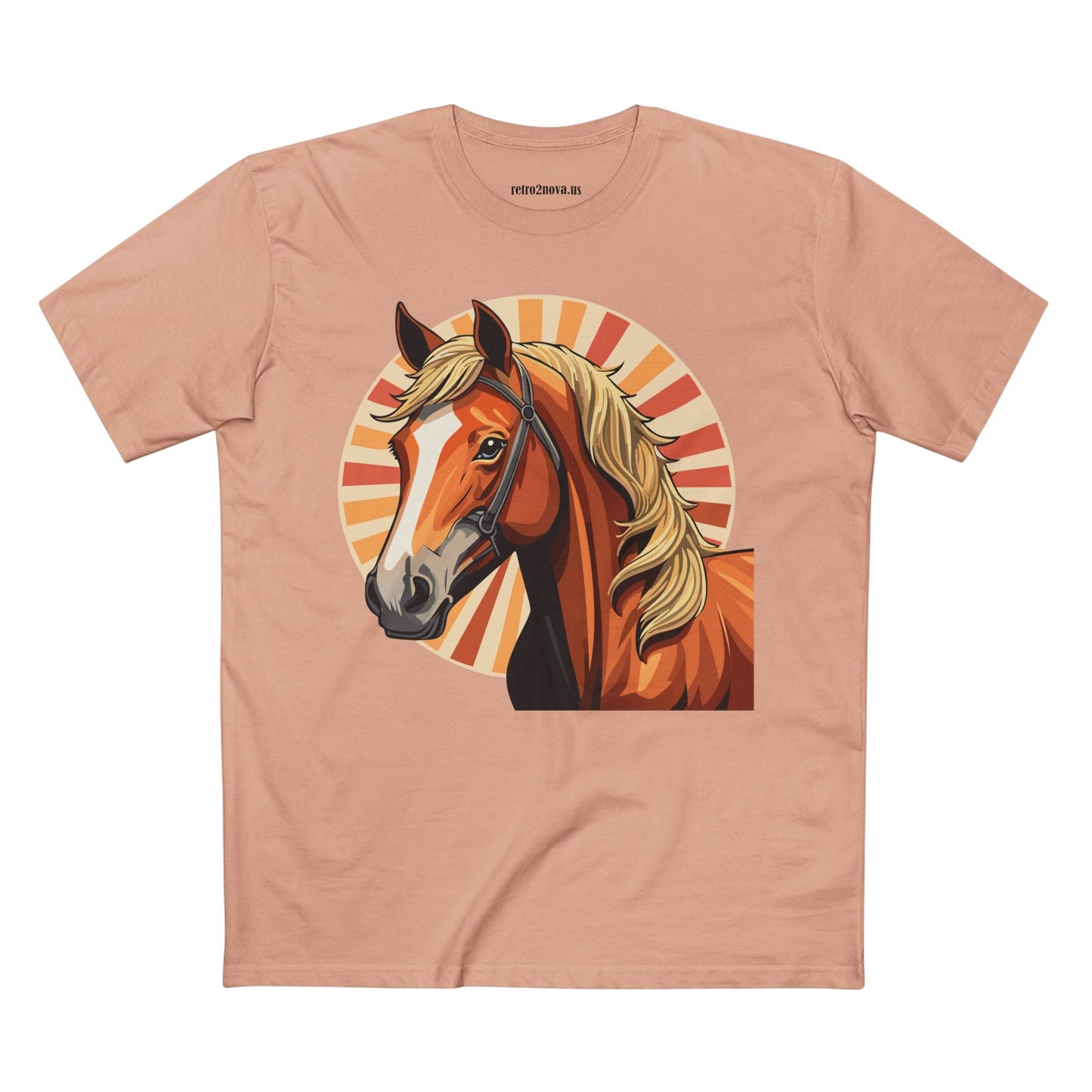 Unisex Premium Cotton Art Tee Featuring Horse Illustration Retro2Nova Animals Shirt Collection For All Seasons