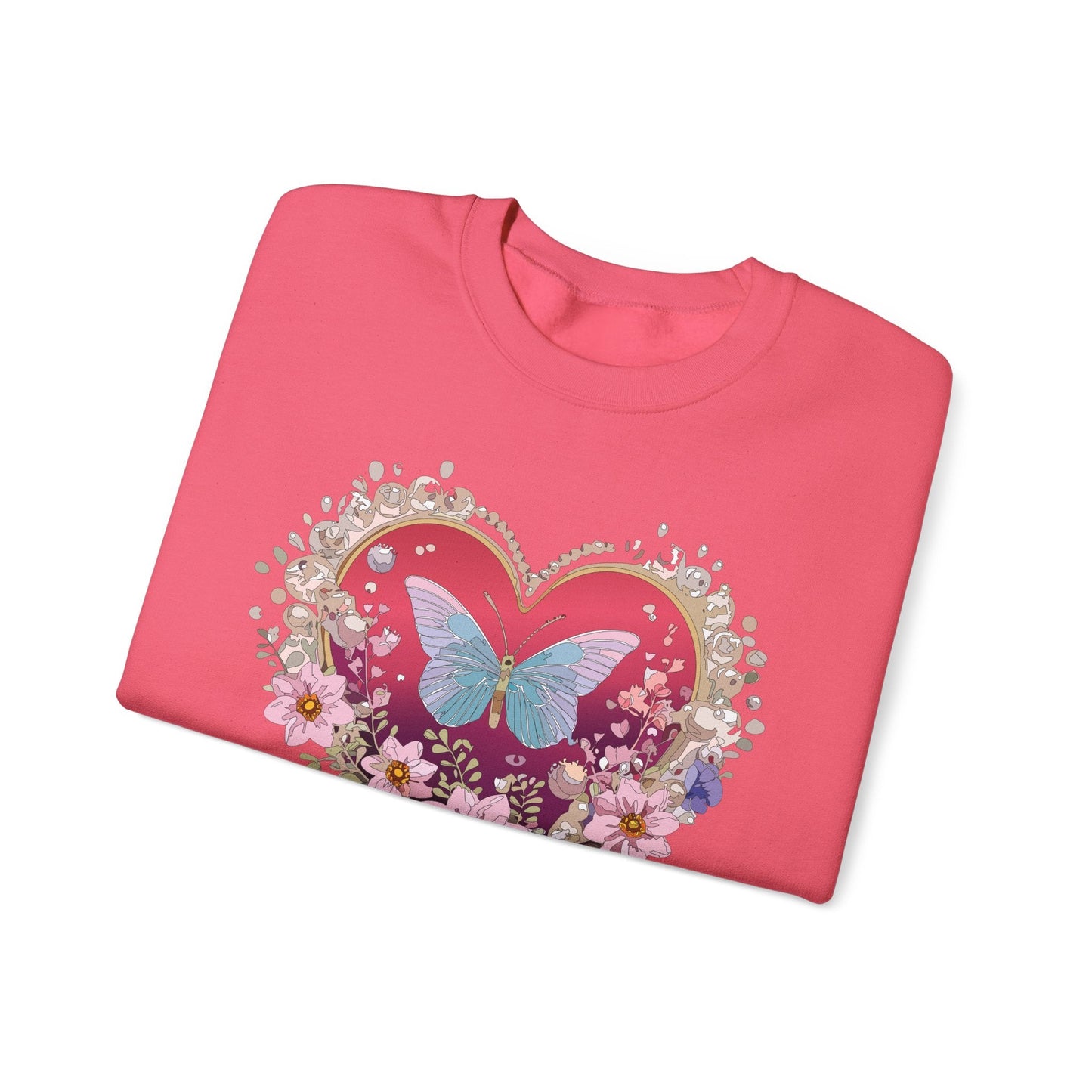 Floral Heart Sweatshirt For Valentines Day Unisex Floral Love Crewneck Sweatshirt