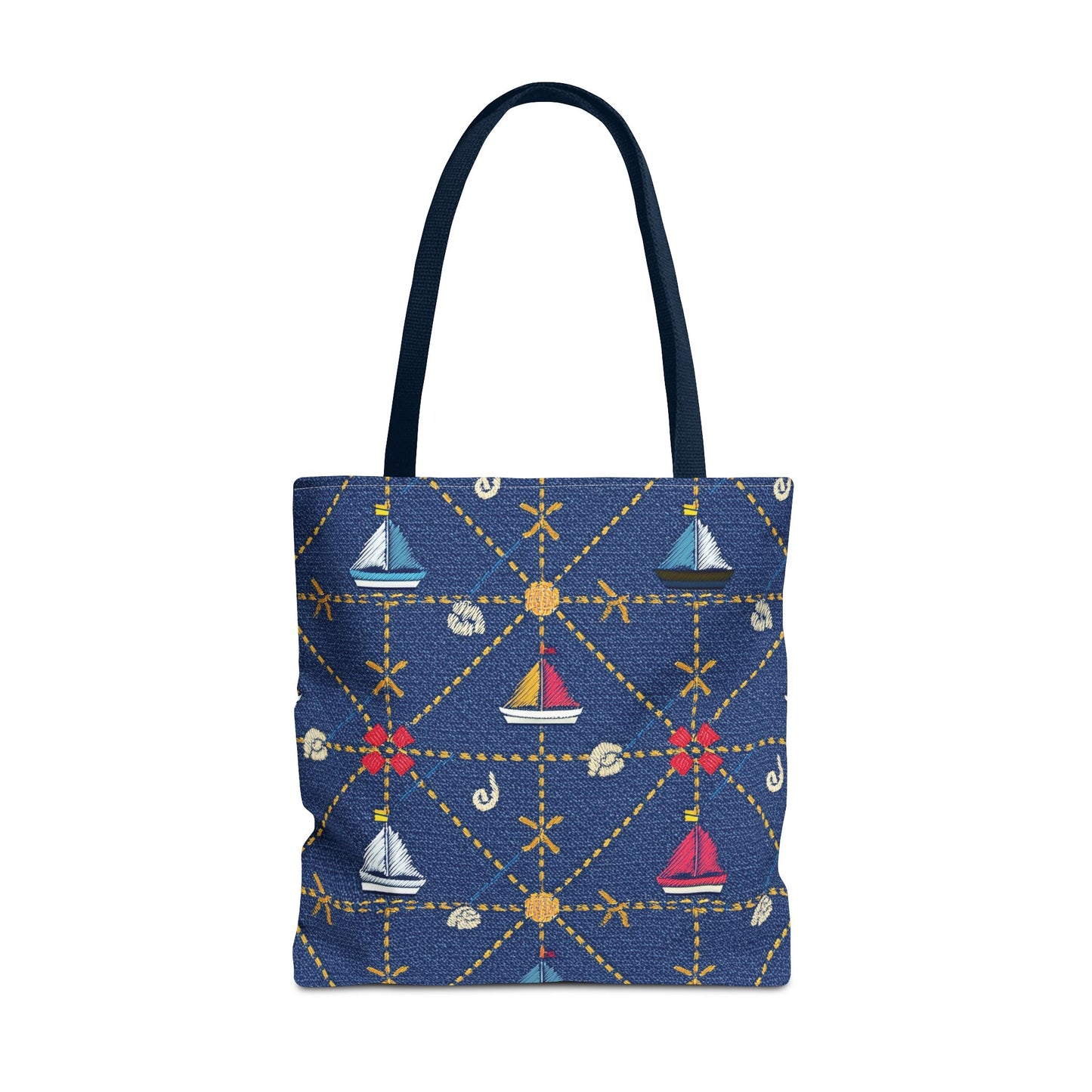 Denim Fabric Imitation Print Unisex Canvas Bag Poly Spun 3 Sizes Tote Bag 182-14